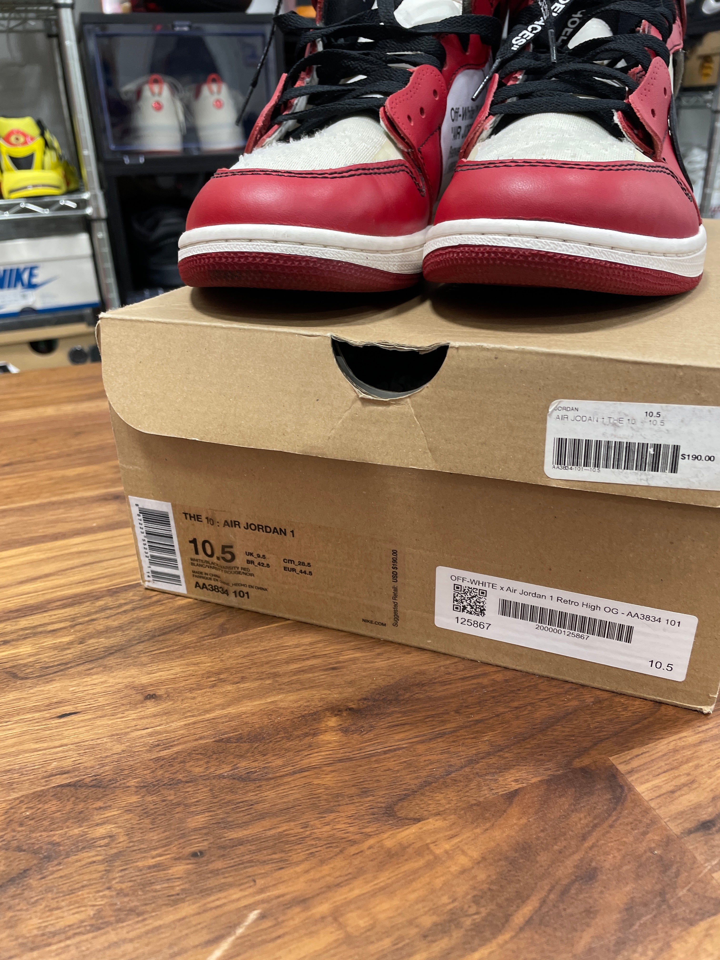 Jordan 1 Retro High Off-White Chicago Sz 10.5