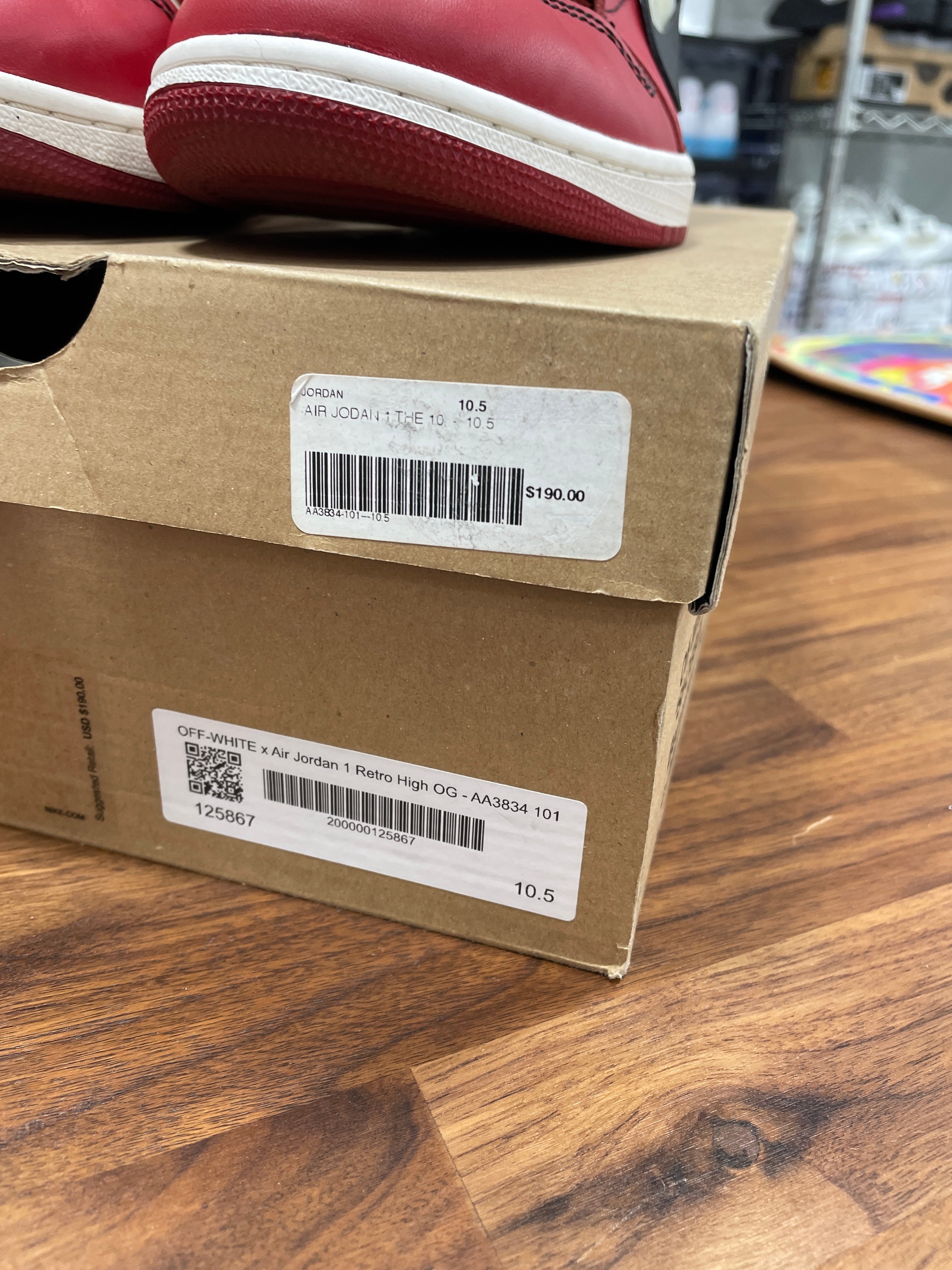Jordan 1 Retro High Off-White Chicago Sz 10.5