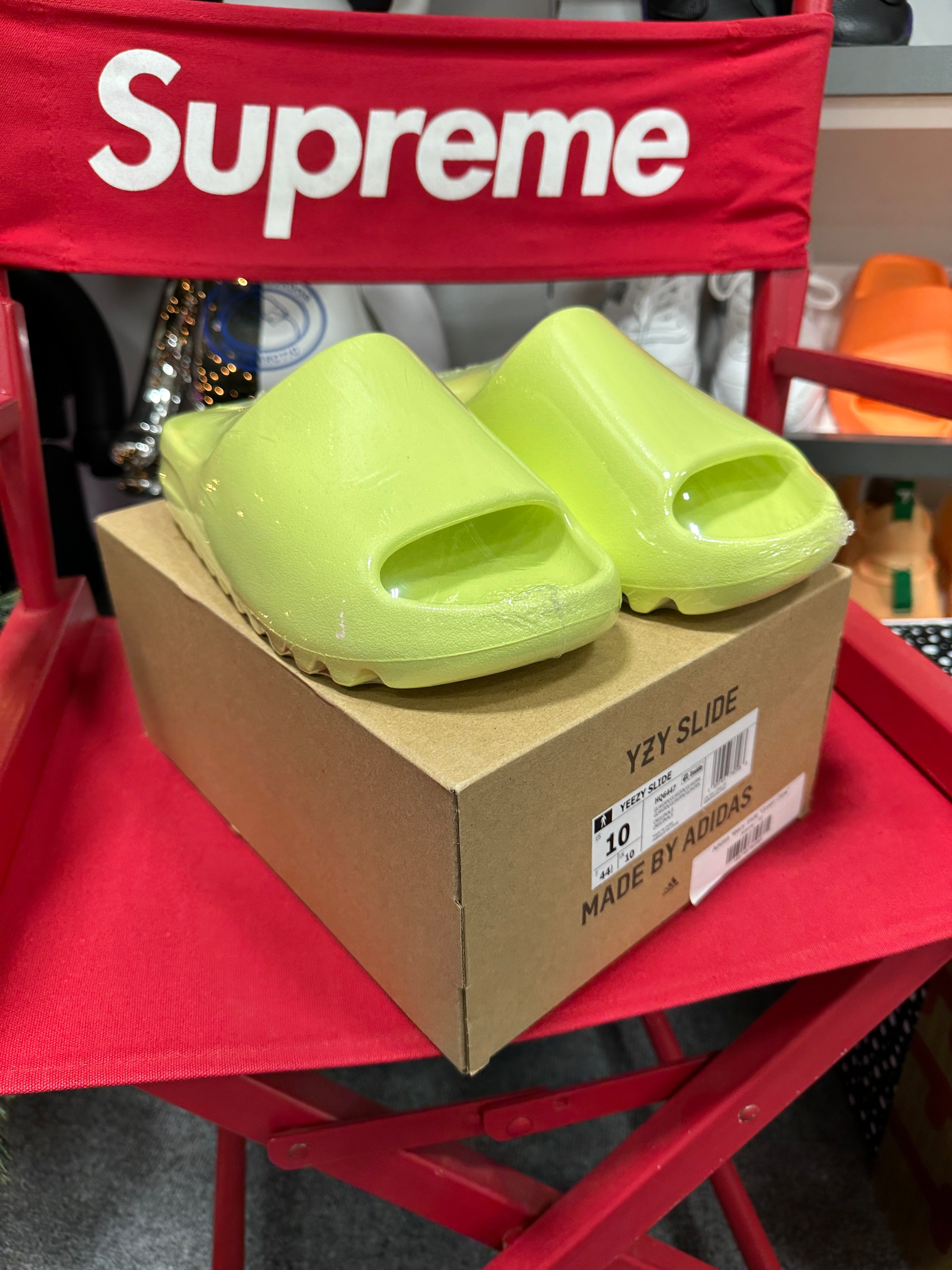 adidas Yeezy Slide Glow Green Sz 10