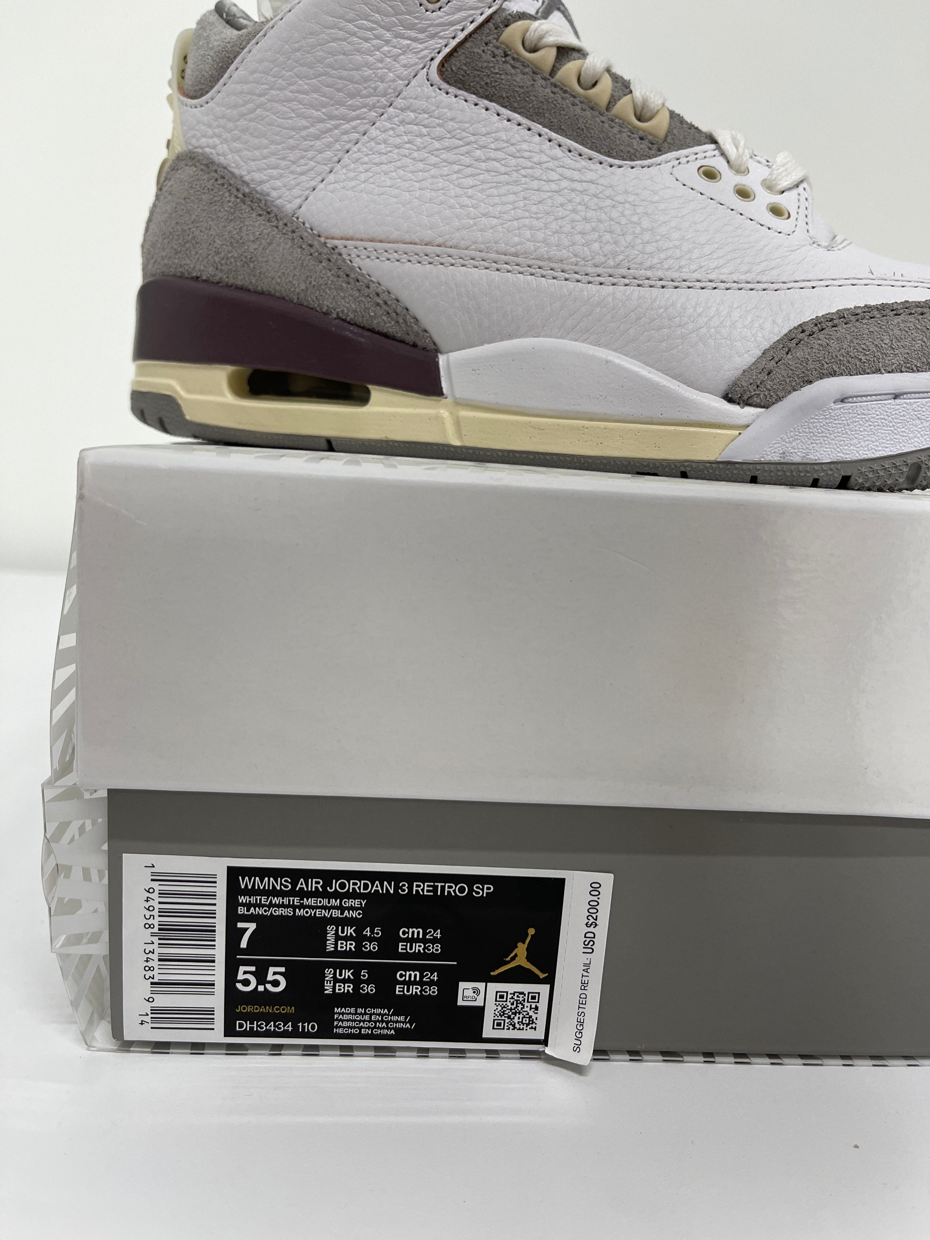 Nike Air Jordan 3 A Ma Minere Sz W7 Mens 5.5
