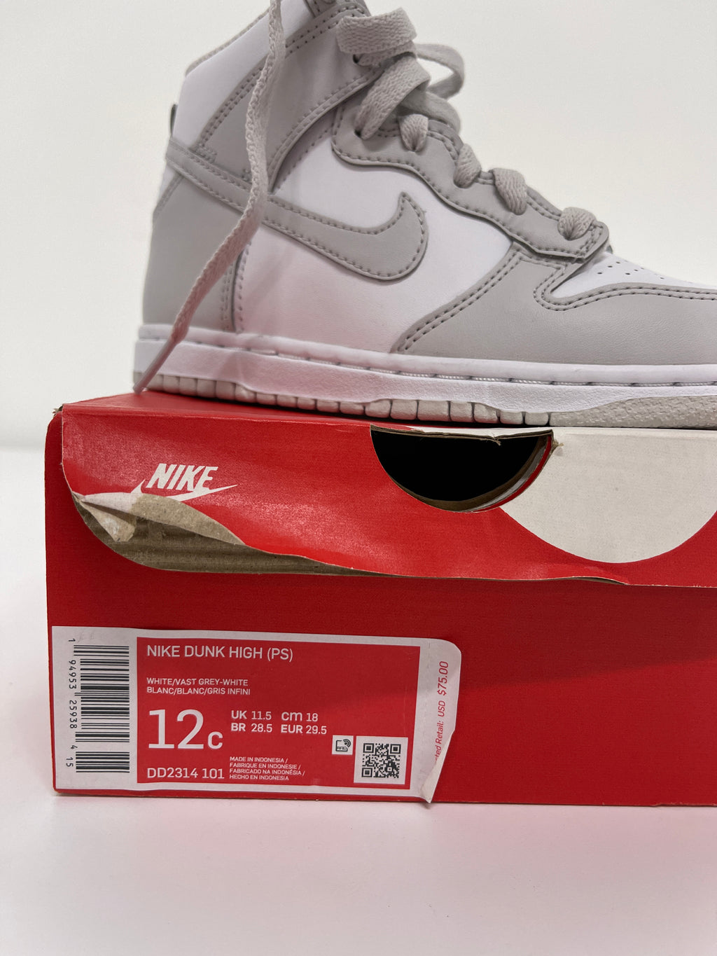 Nike Dunk High Vast Grey Sz 12c