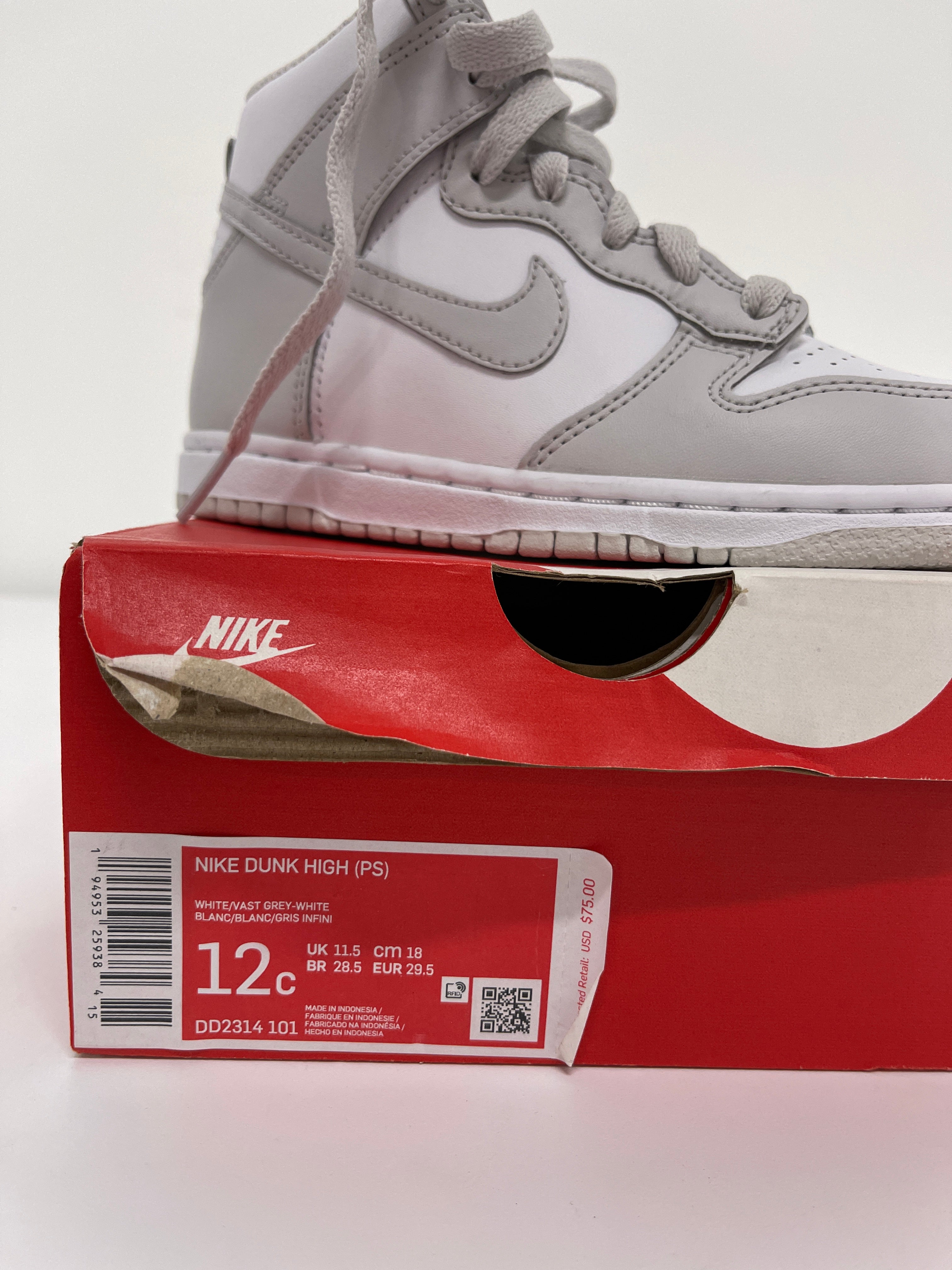 Nike Dunk High Vast Grey Sz 12c