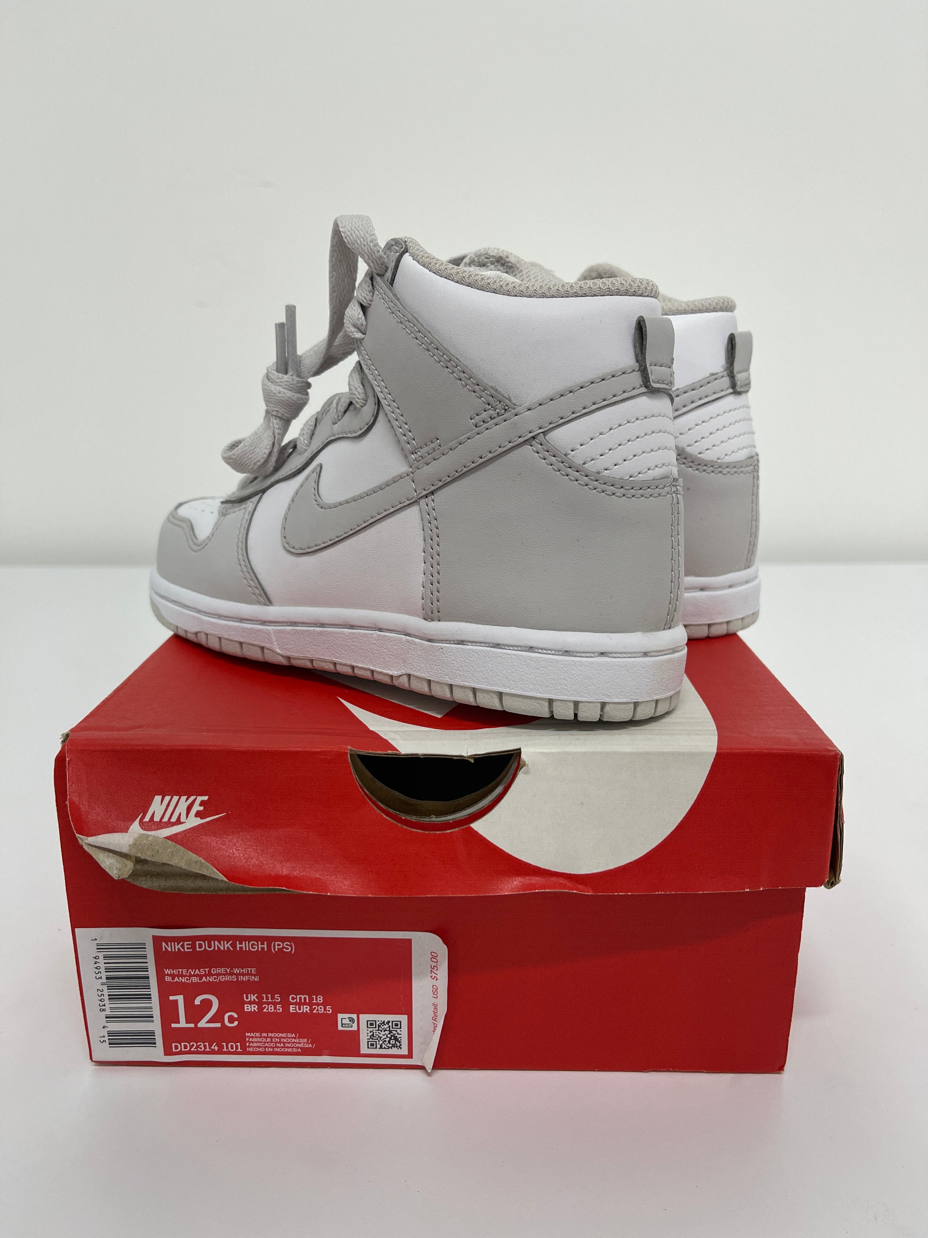 Nike Dunk High Vast Grey Sz 12c