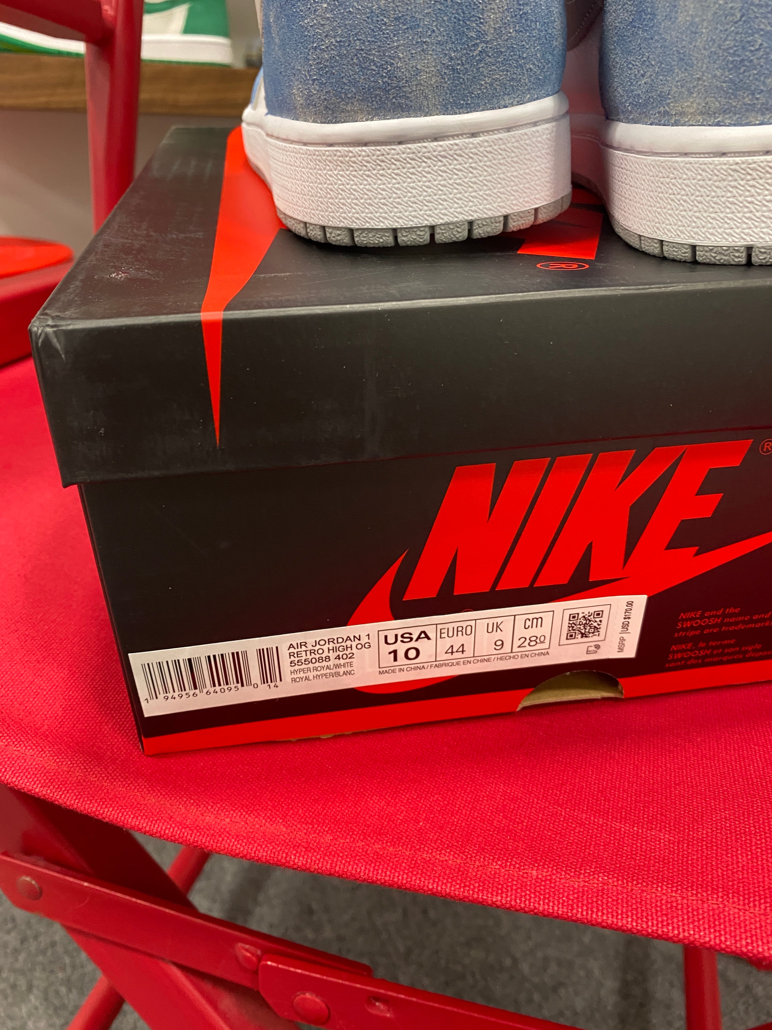 Jordan 1 Retro High OG Hyper Royal Sz 10