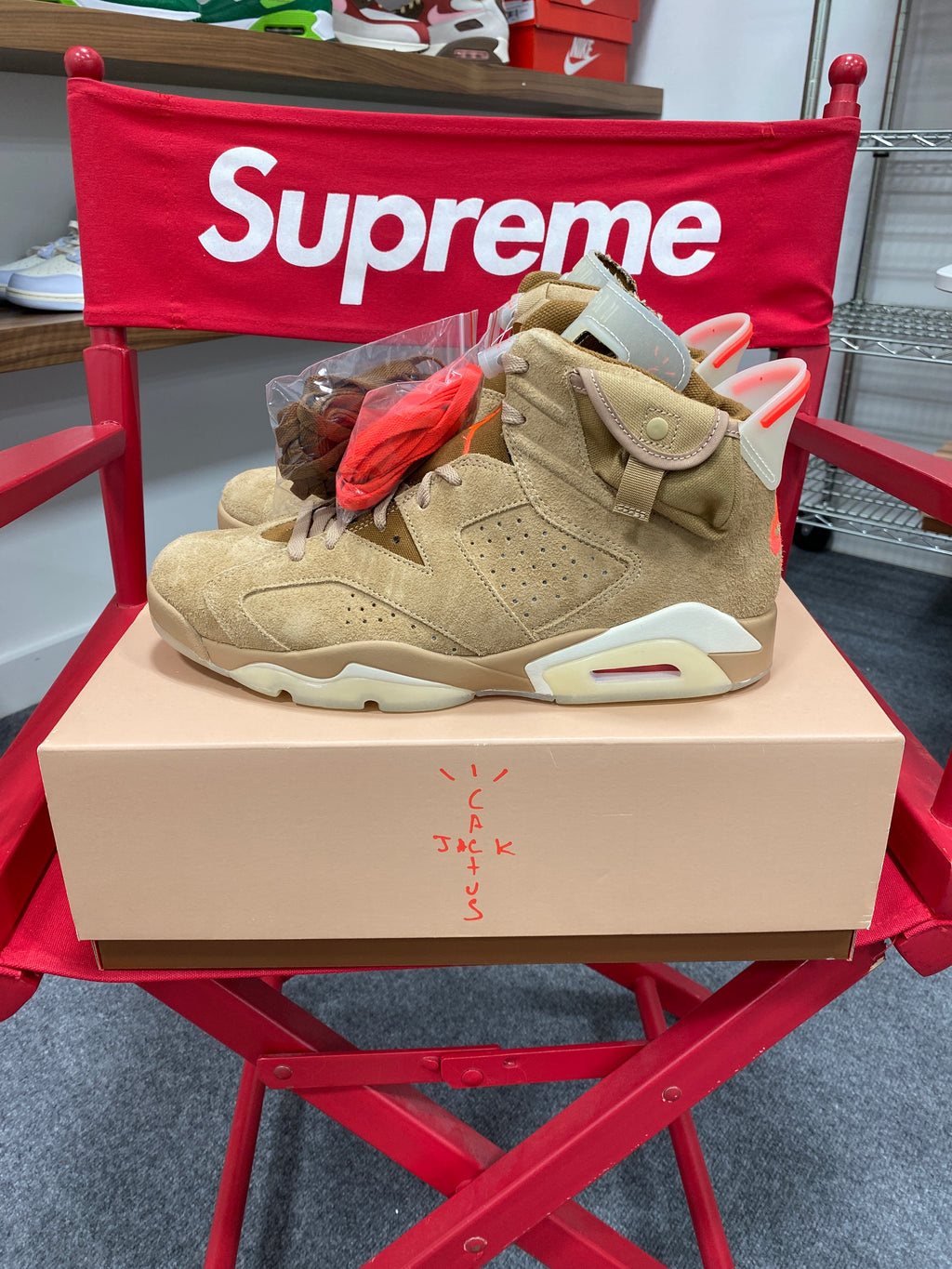 Jordan 6 Retro Travis Scott British Khaki Sz 11