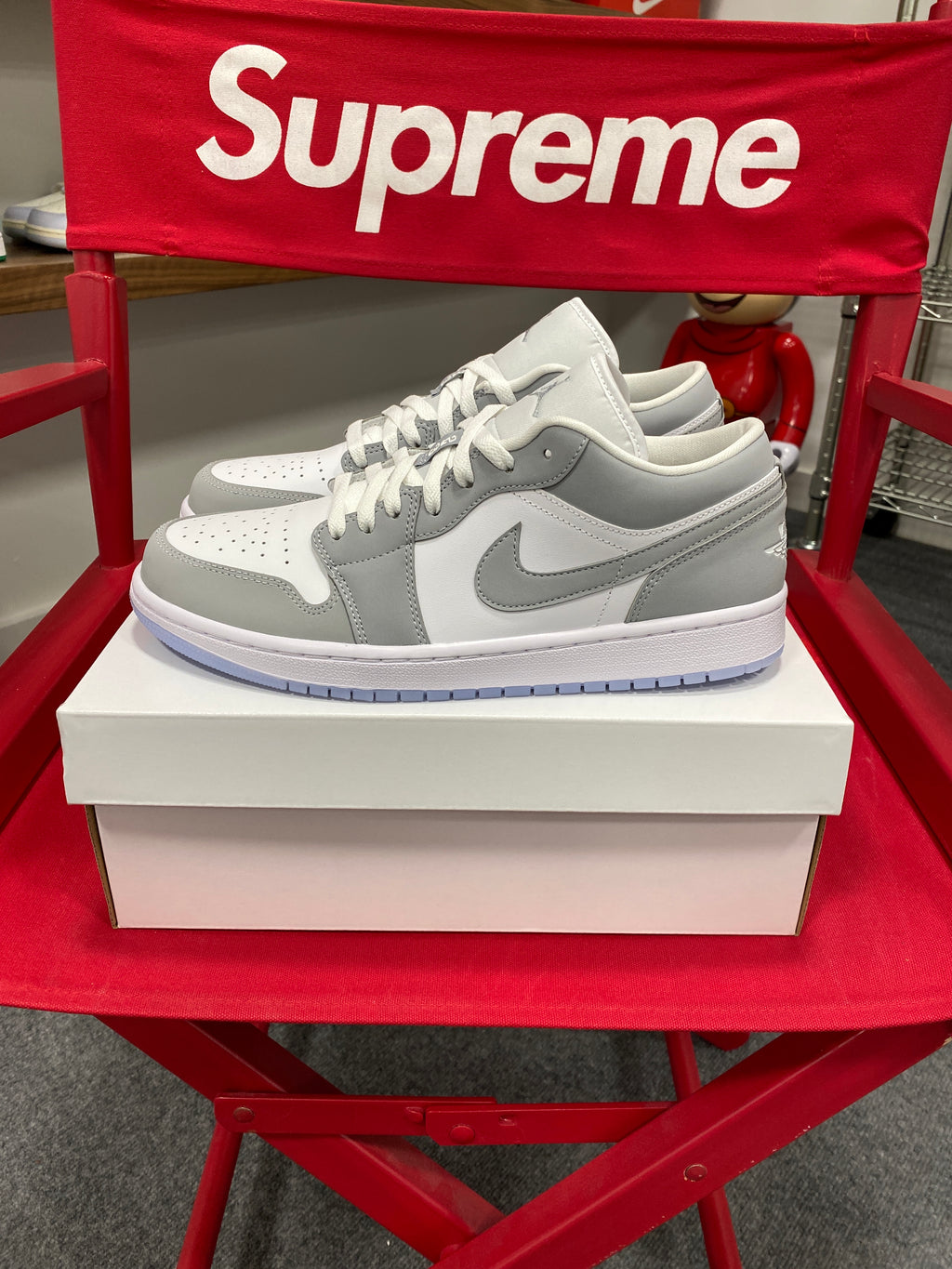 Wmns Air Jordan 1 Low 'White Wolf Grey' Sz W 10.5 / Mens 9