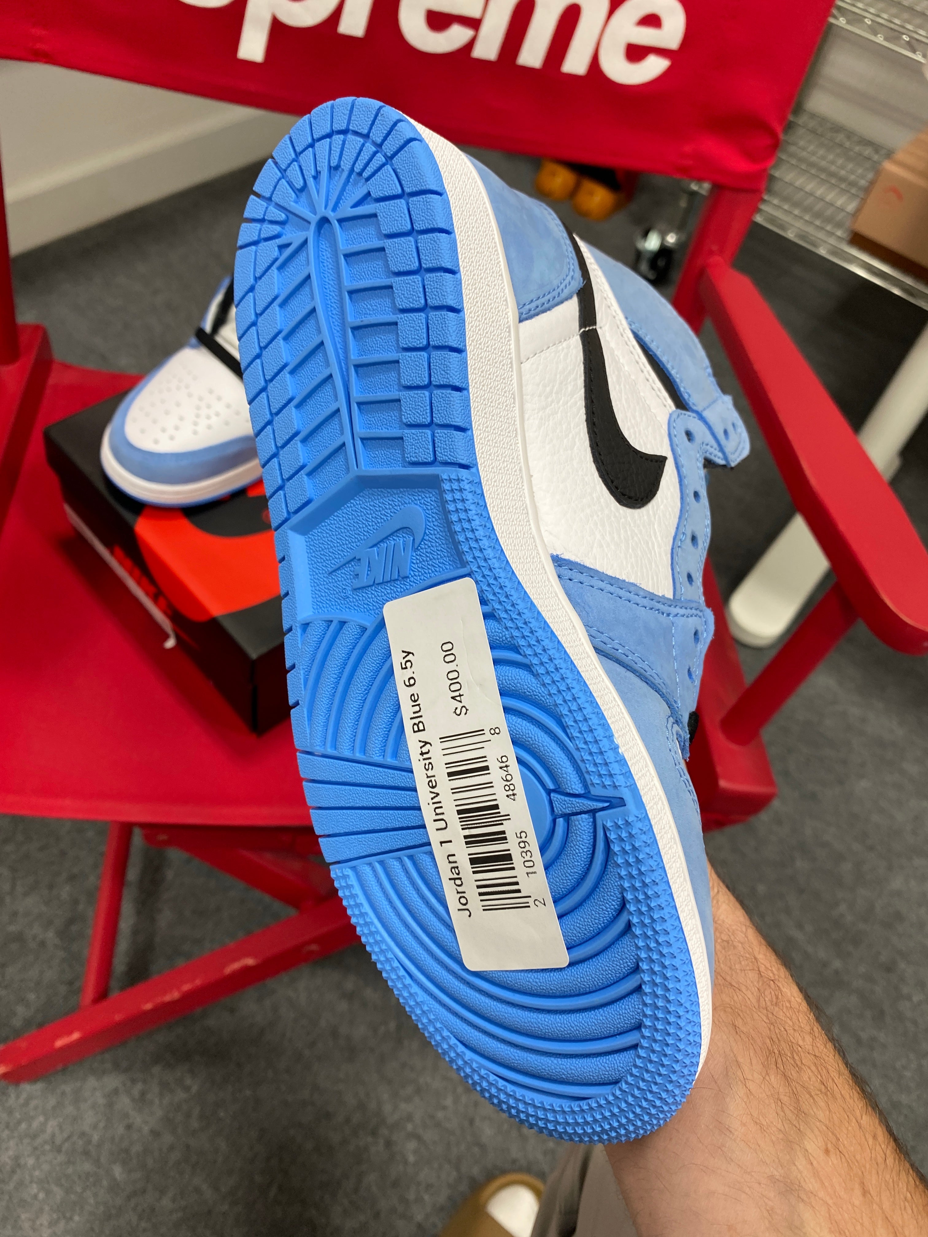 Jordan 1 High White University Blue 6.5y