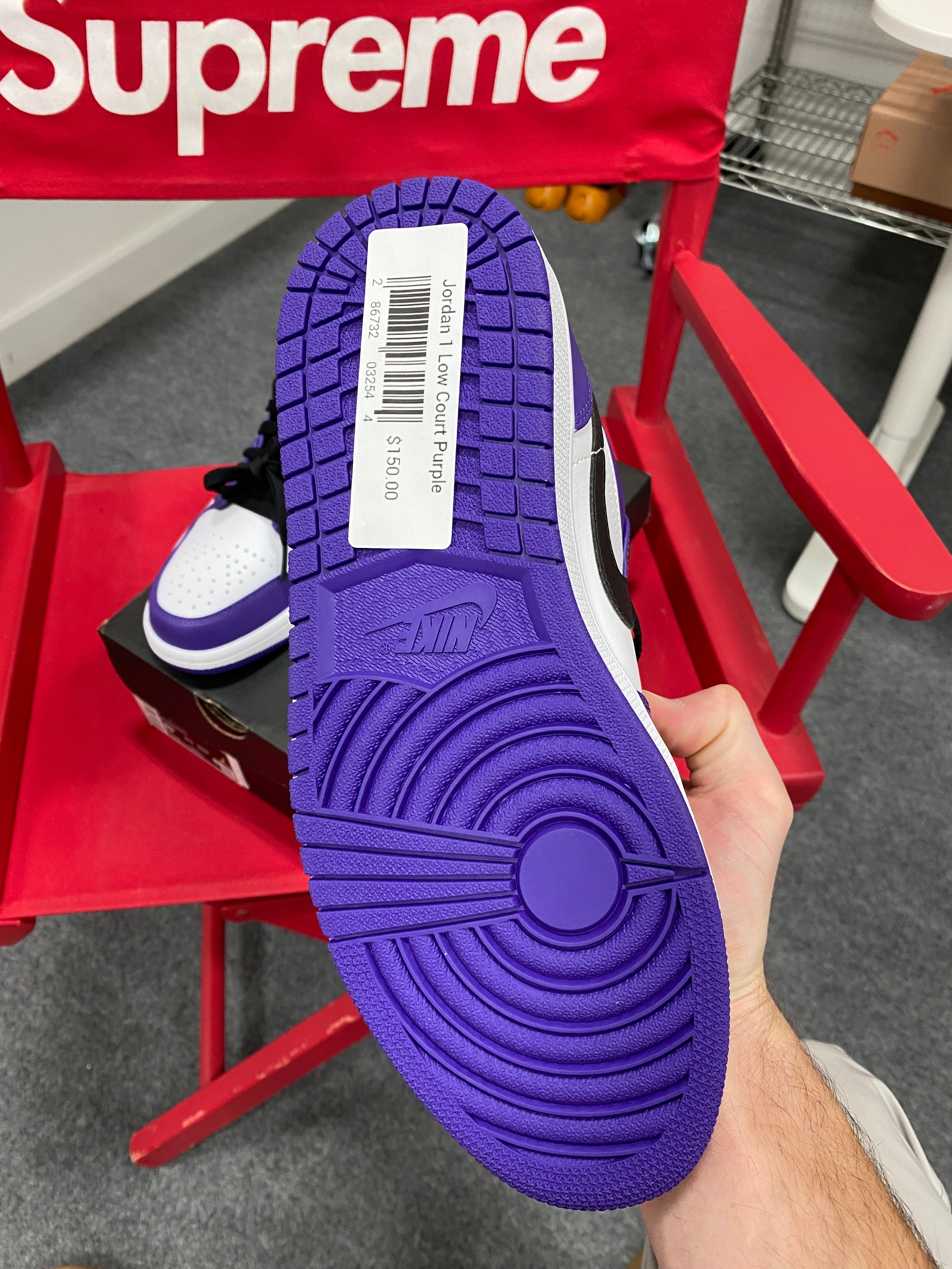 Jordan 1 Low Court Purple Sz 8.5