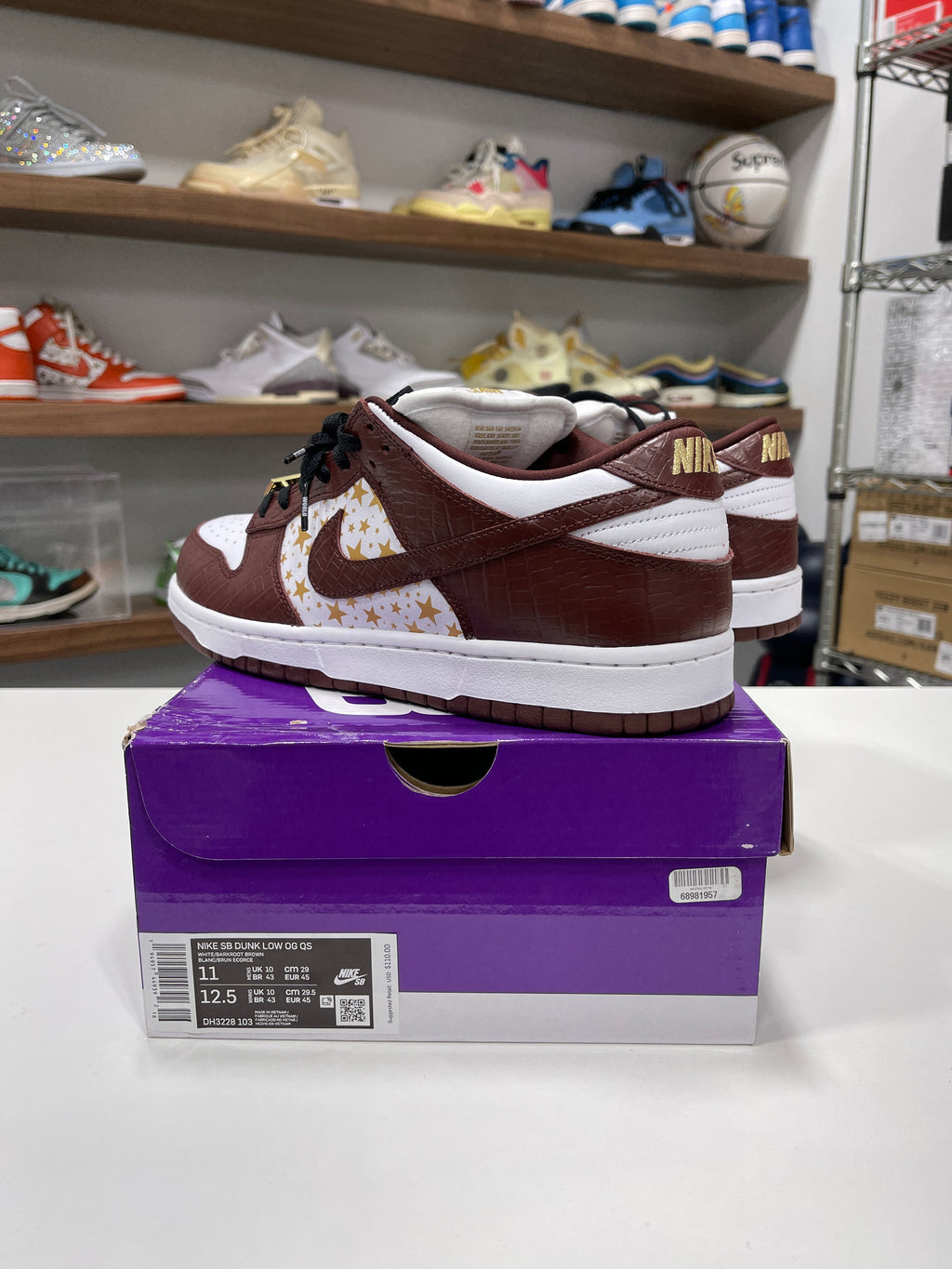 Nike Supreme SB Dunk Low Barkroot Brown Sz 11