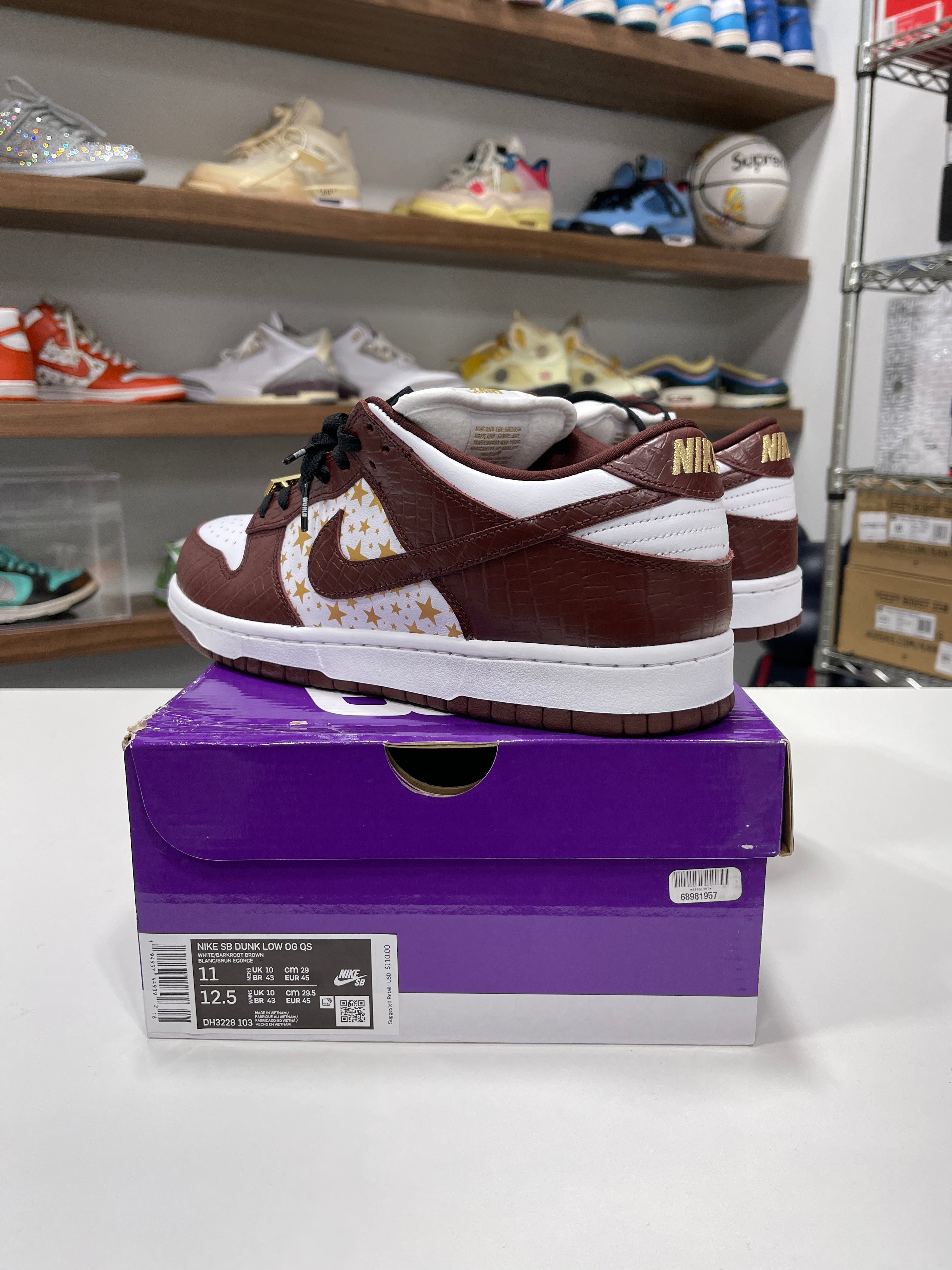 Nike Supreme SB Dunk Low Barkroot Brown Sz 11
