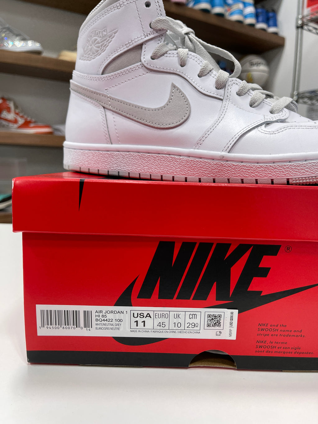 Nike Jordan 1 High '85 Neutral Grey Sz 11