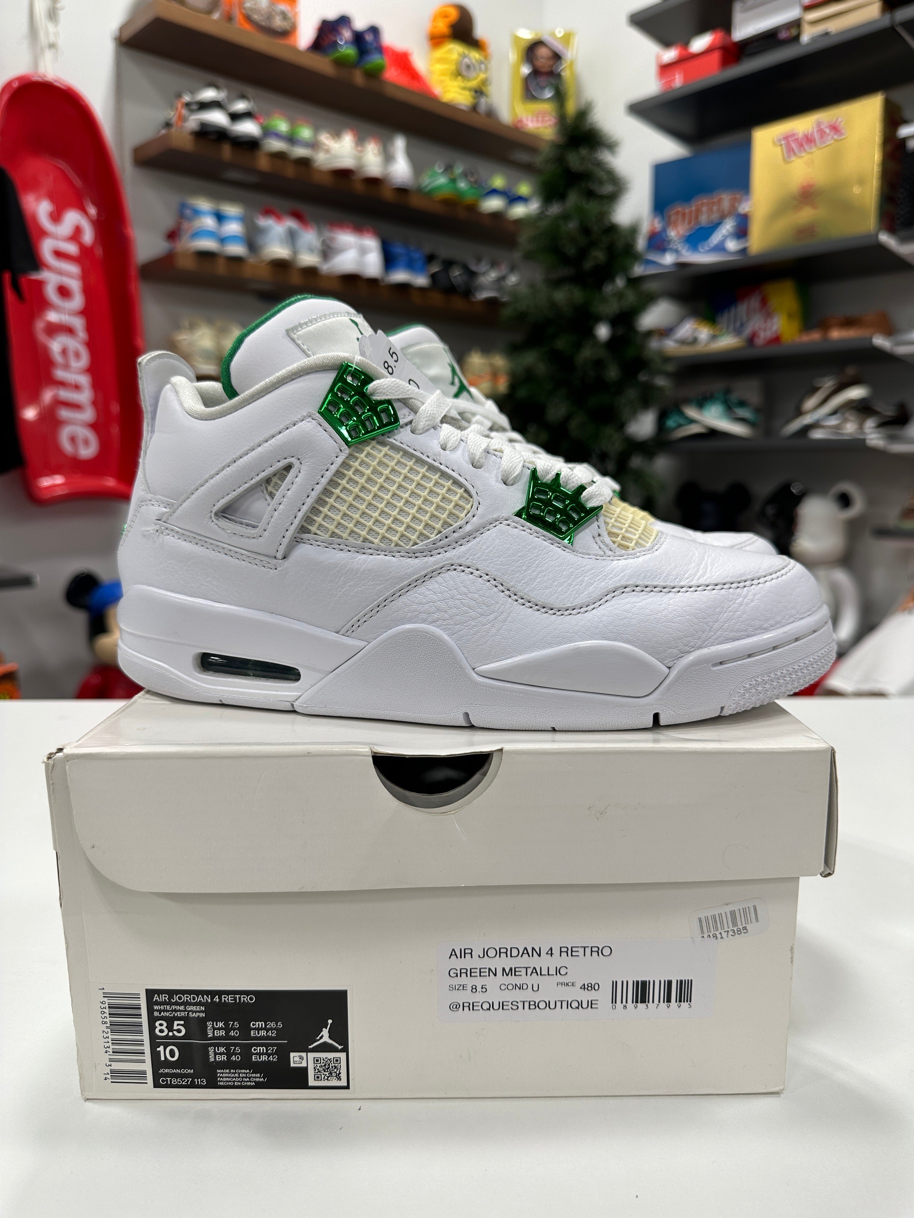 Air Jordan 4 Metallic Green Sz 8.5