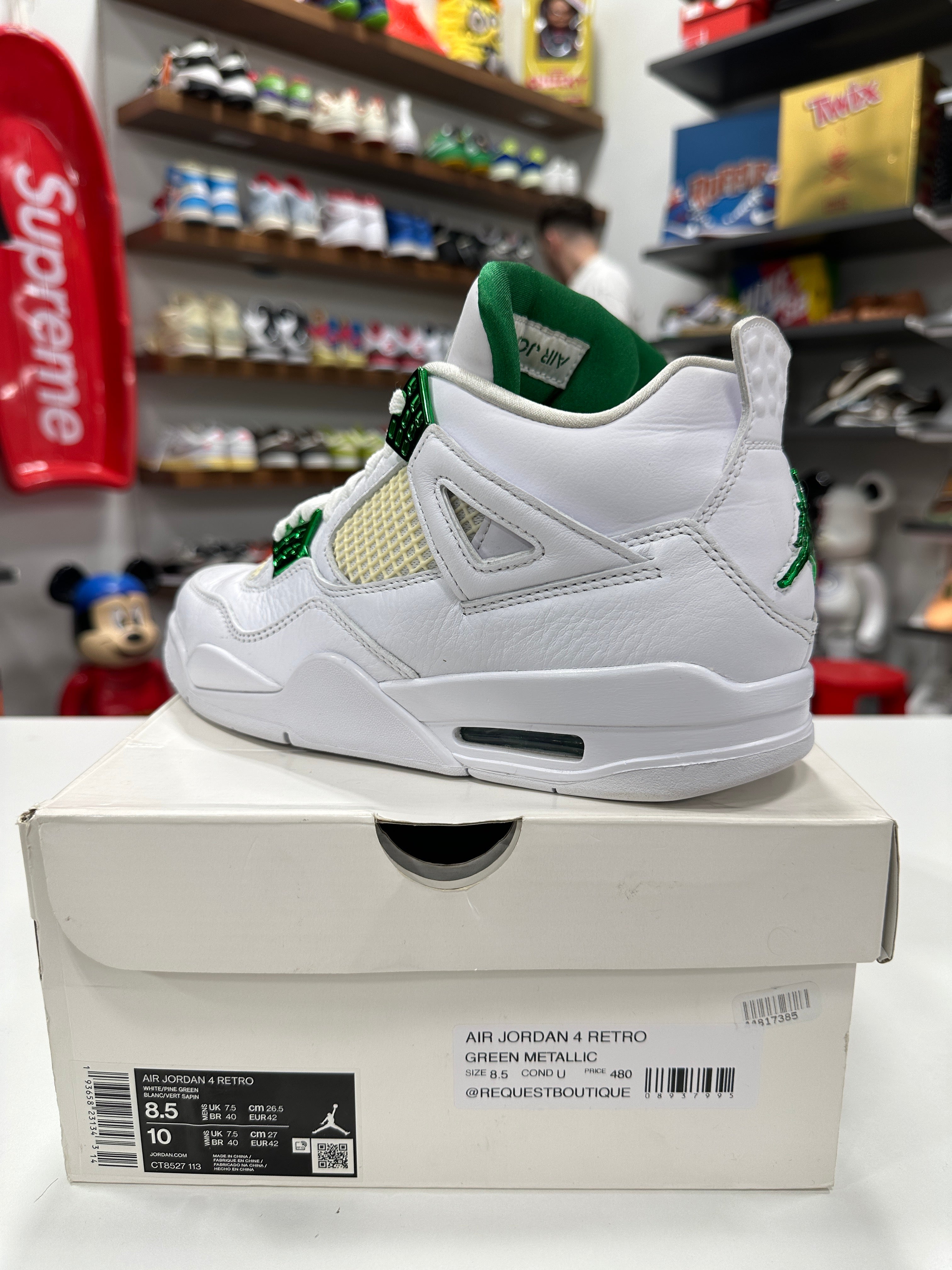 Air Jordan 4 Metallic Green Sz 8.5