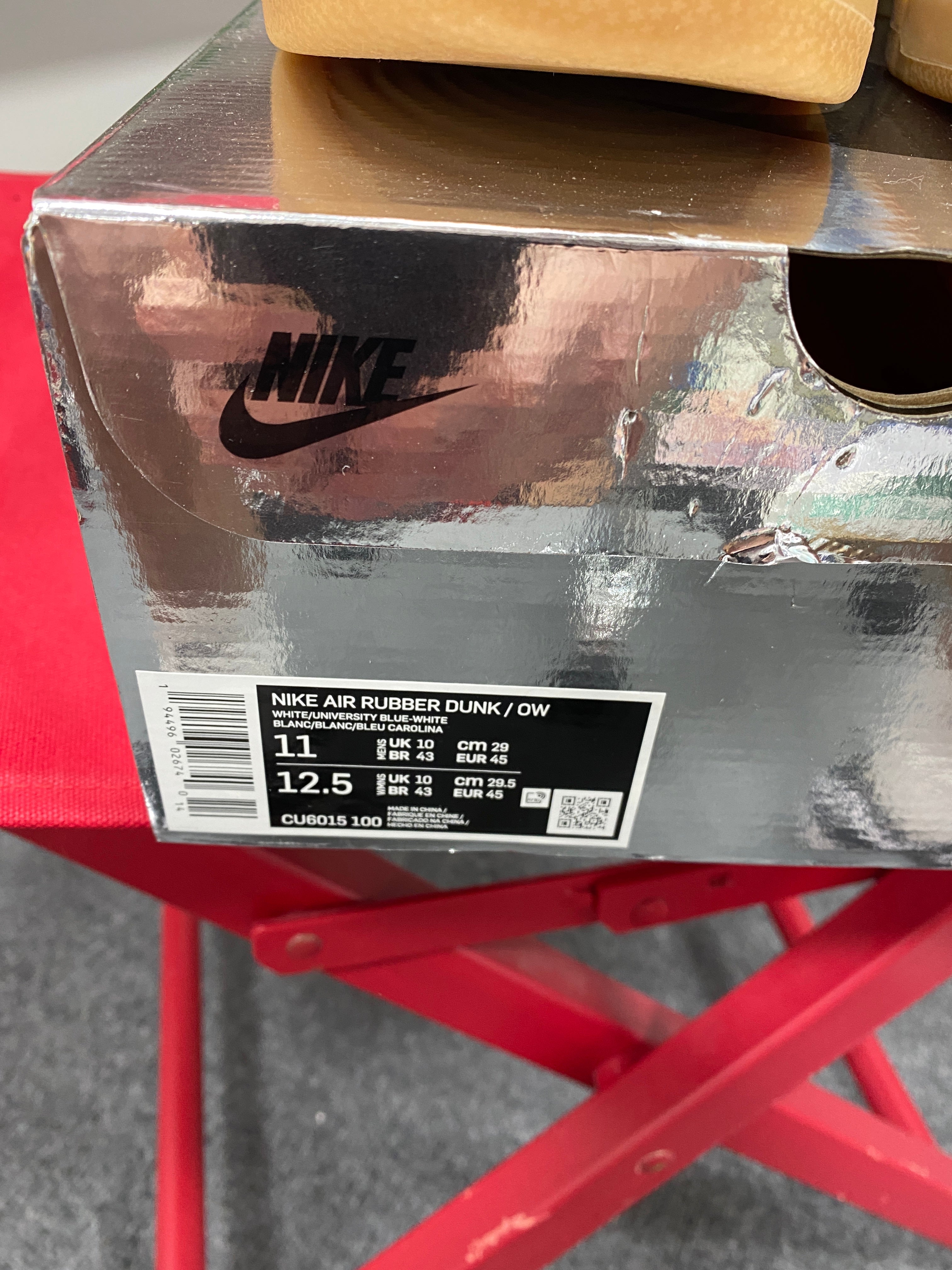 Nike Air Rubber Dunk Off-White UNC Sz 11