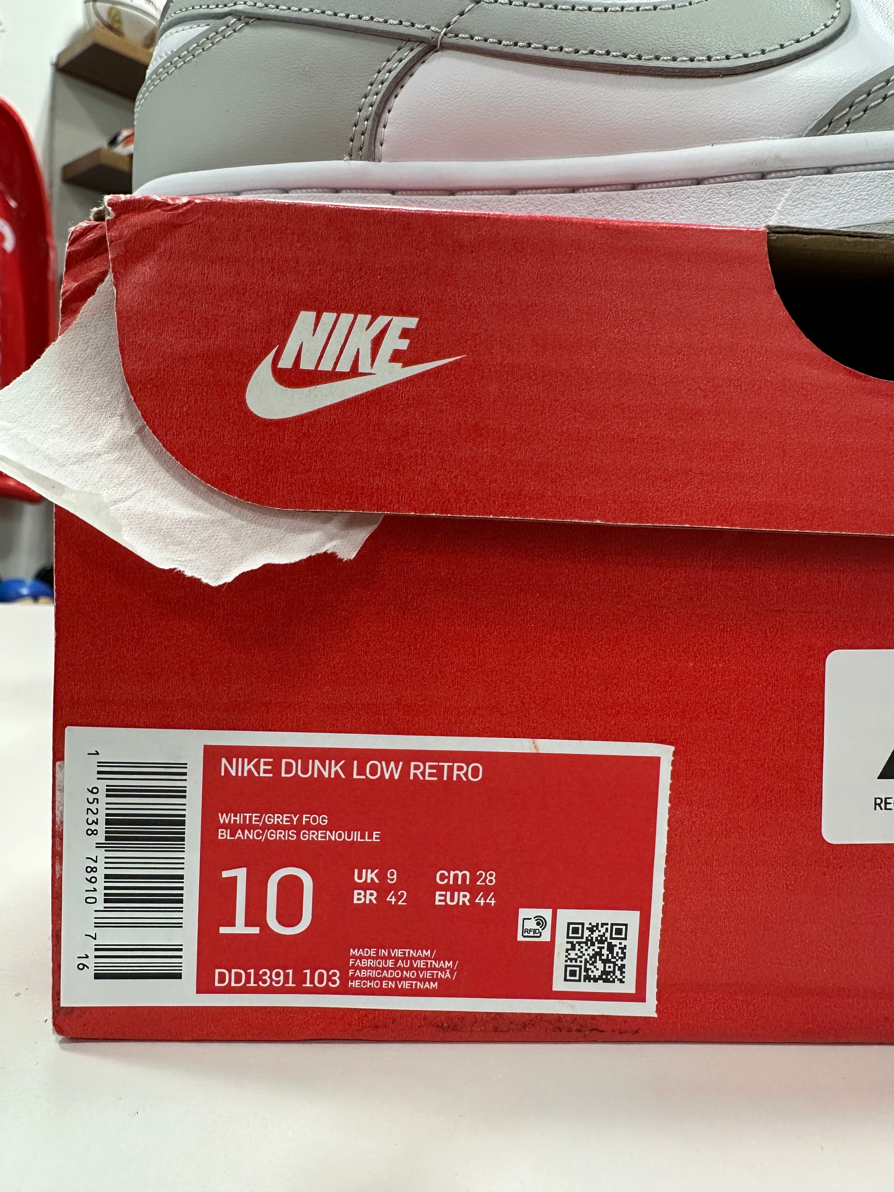 Nike Dunk Low Grey Fog Sz 10