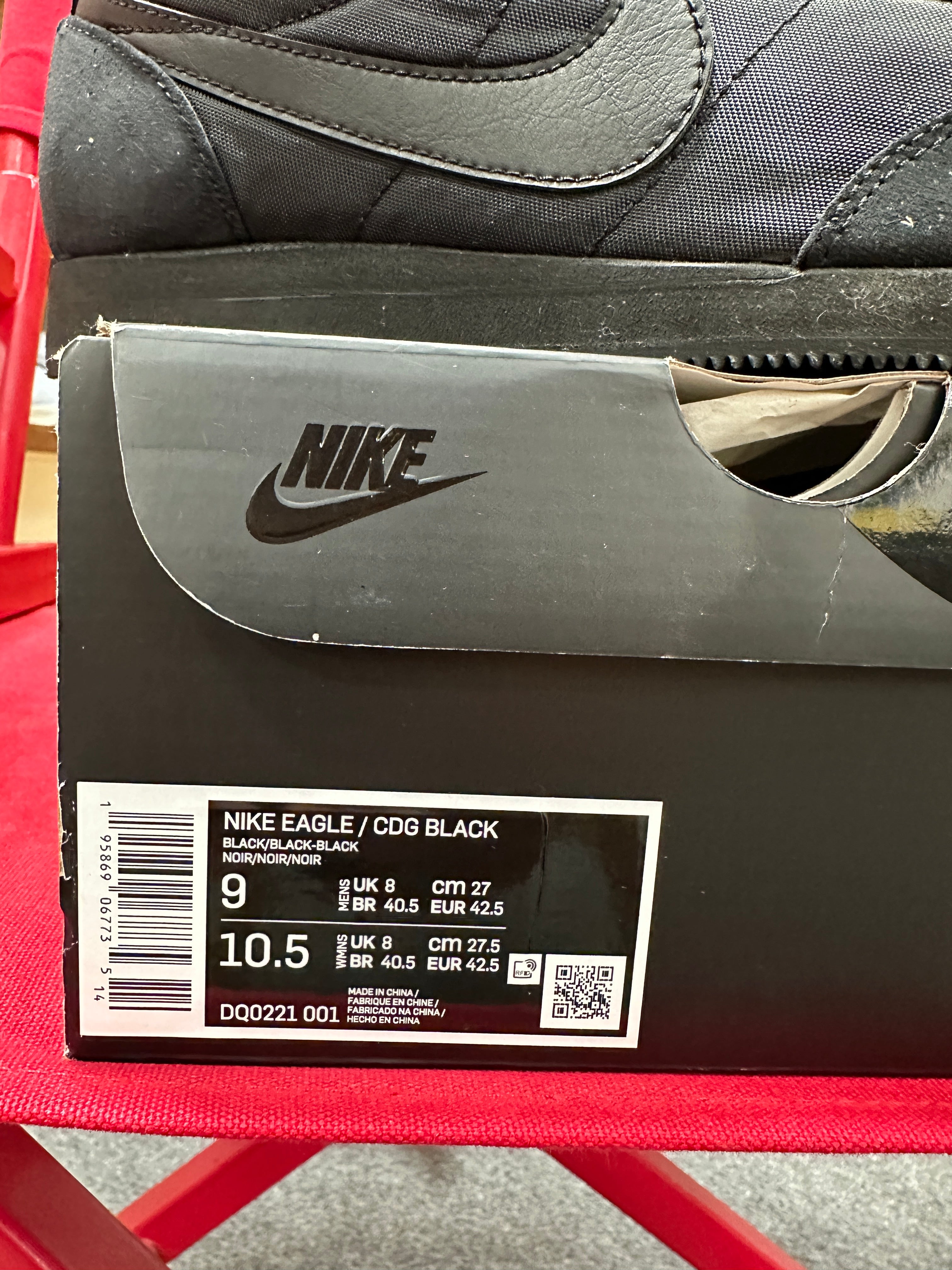 Nike Eagle CDG Black Sz 9