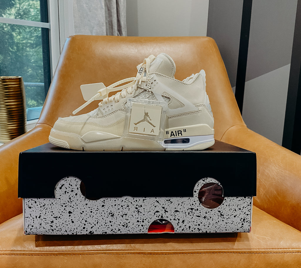 Jordan 4 Retro Off-White Sail Sz Women's 9 Mens 7.5