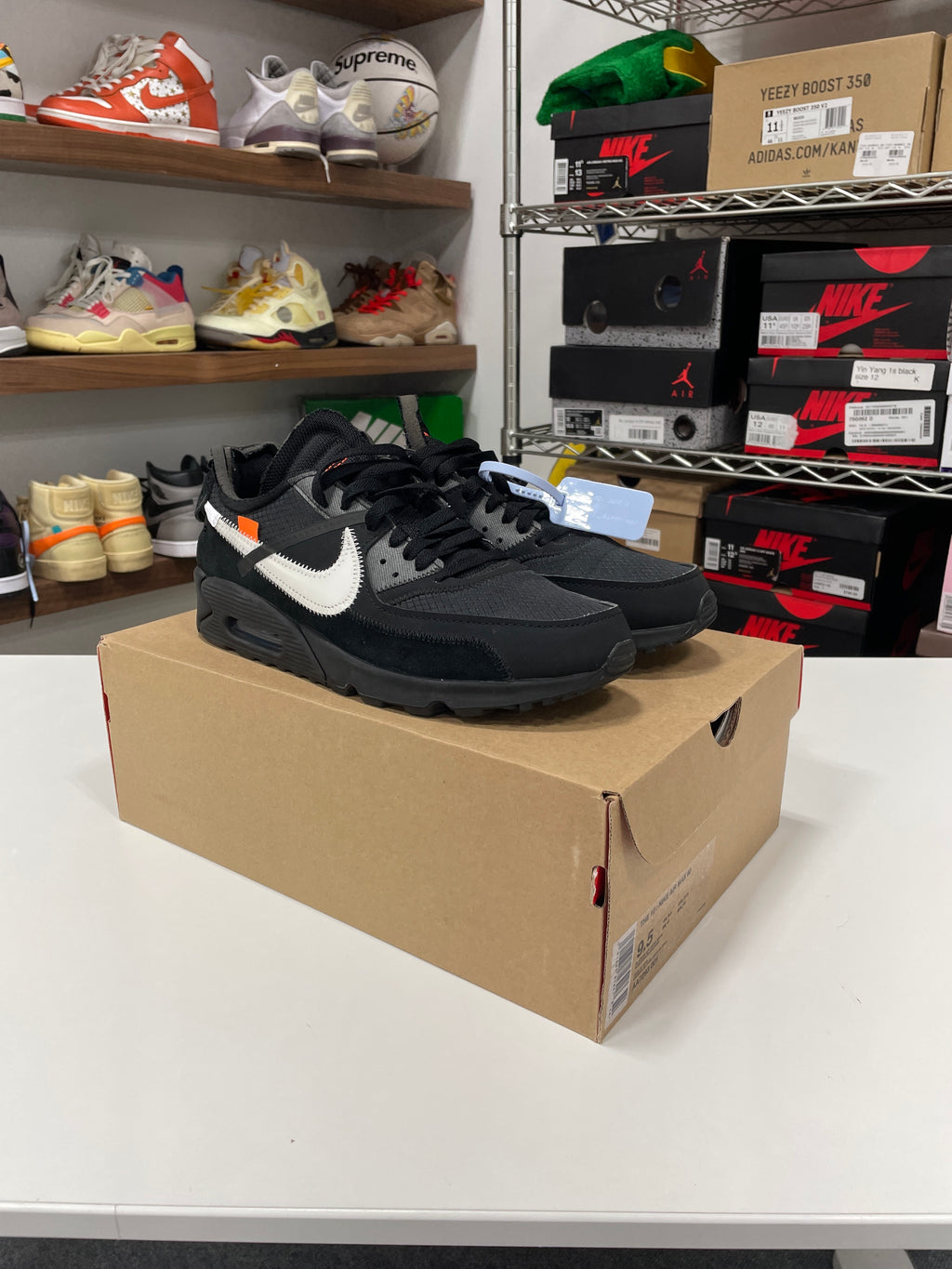 Nike Air Max 90 OFF-WHITE Black Sz 9.5