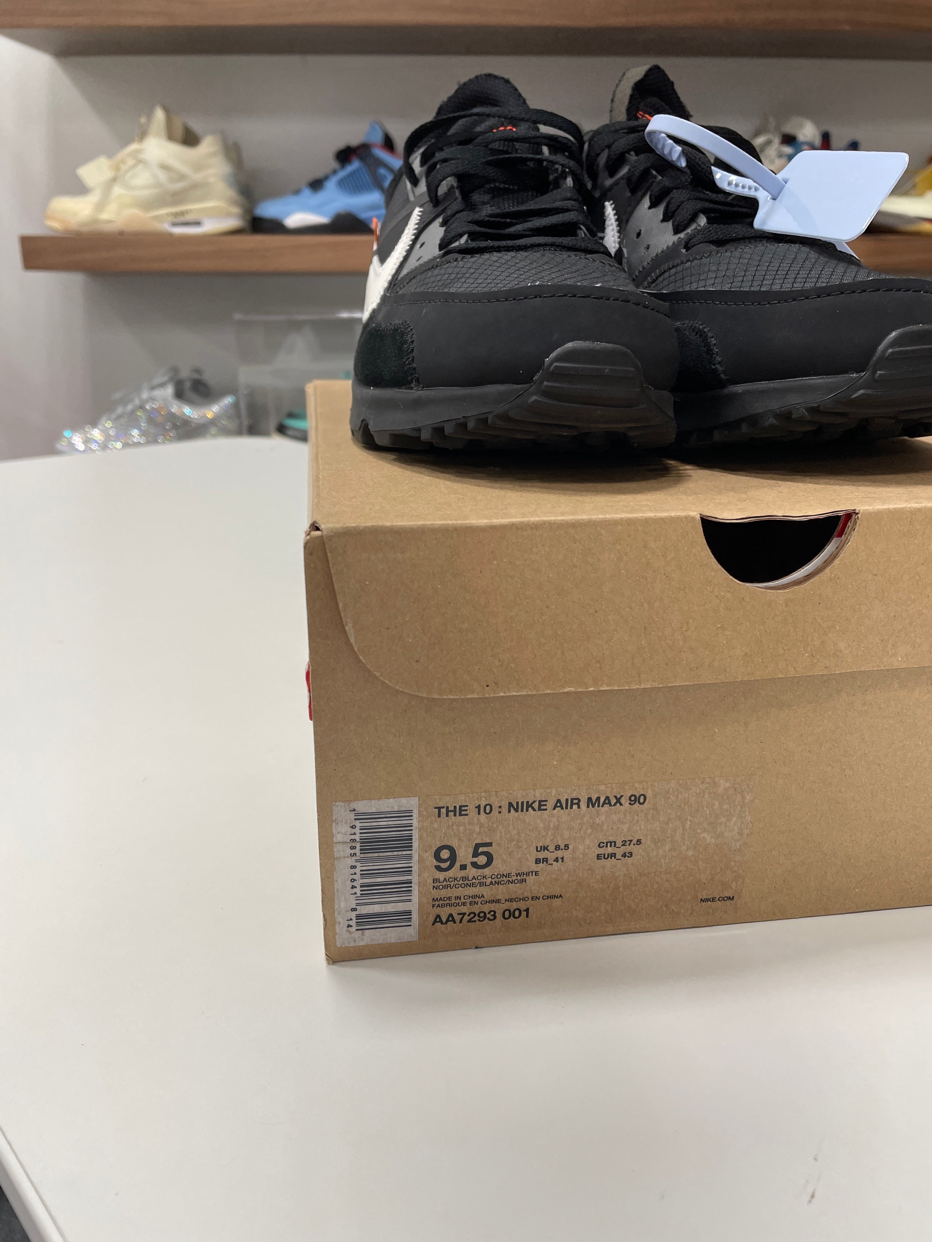 Nike Air Max 90 OFF-WHITE Black Sz 9.5