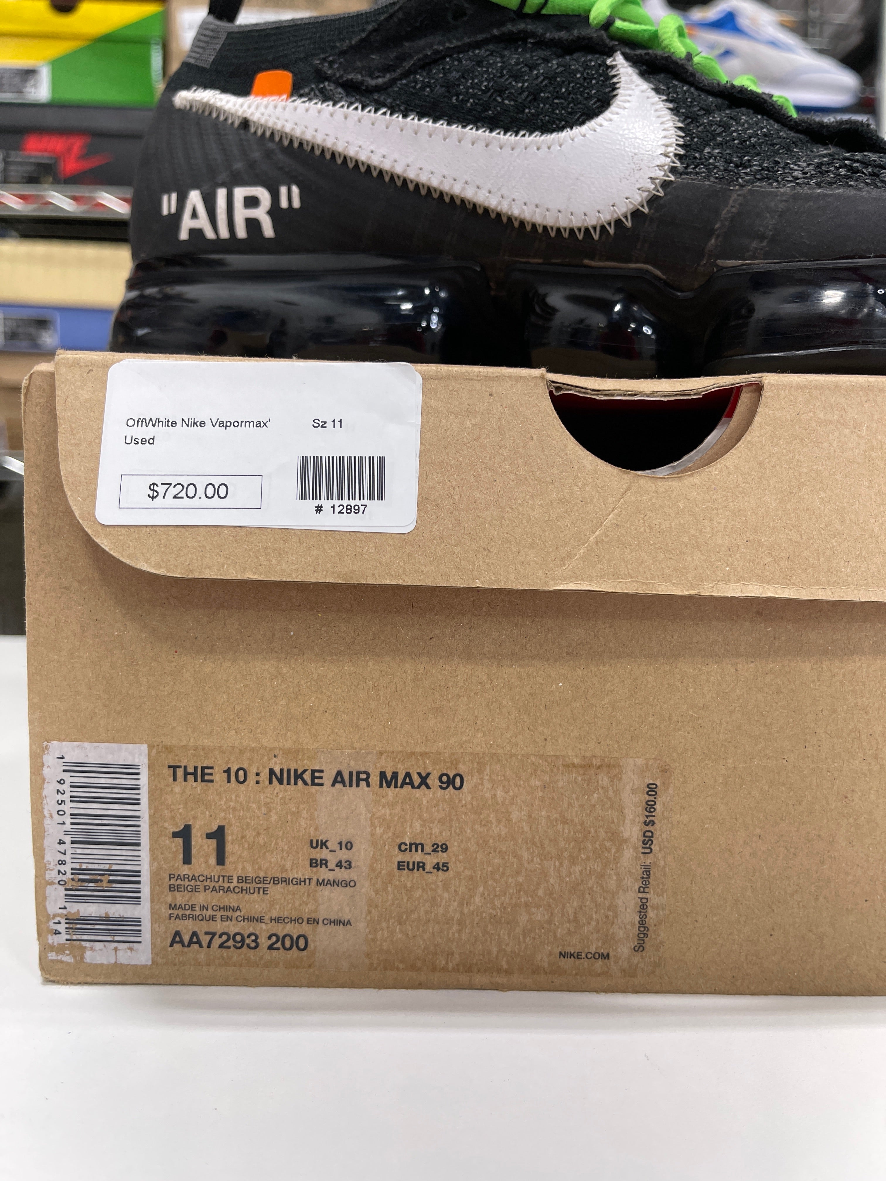 Nike x Off White Vapor Max Sz 11