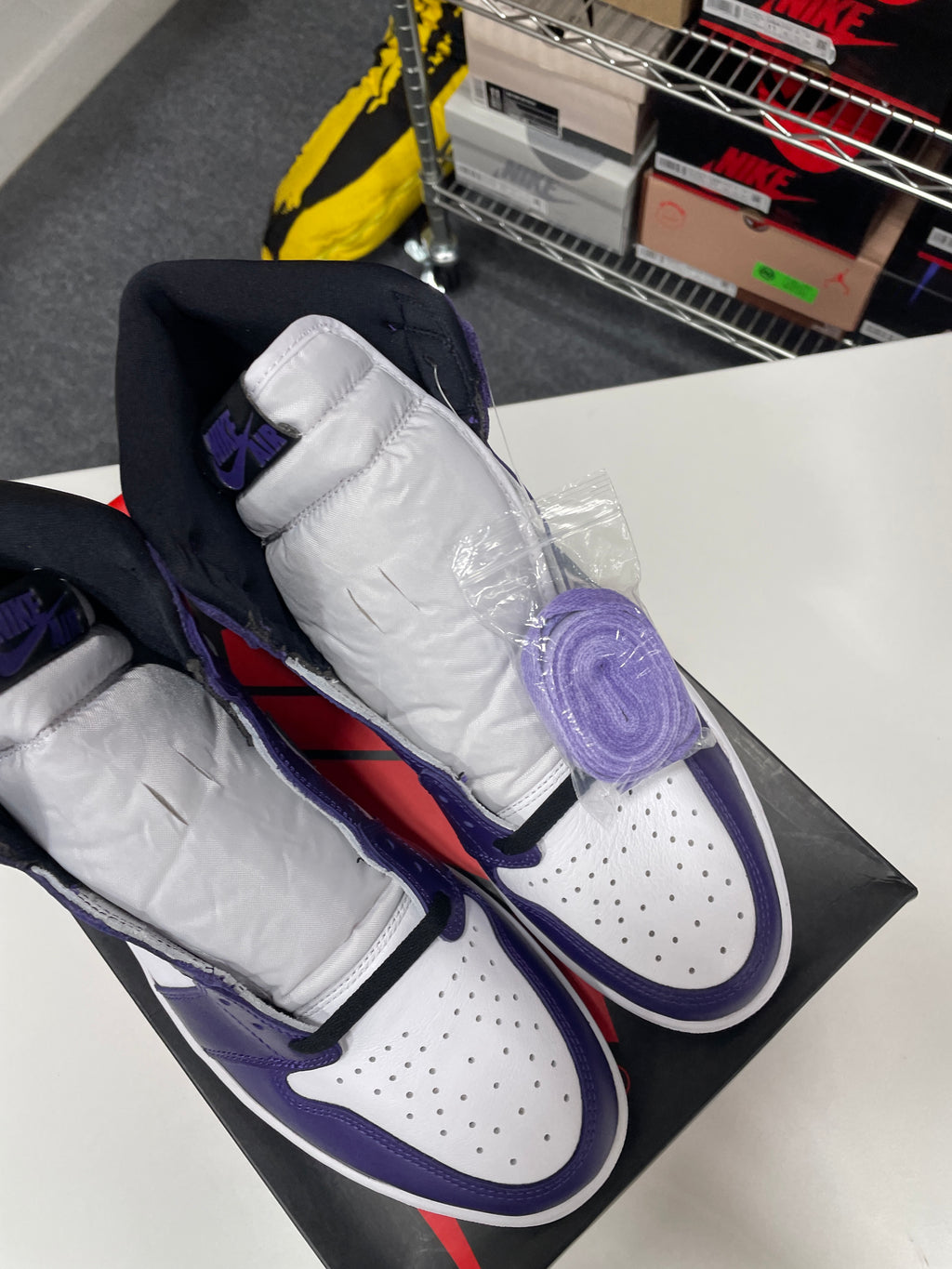 Jordan 1 Retro High Court Purple White Sz 13