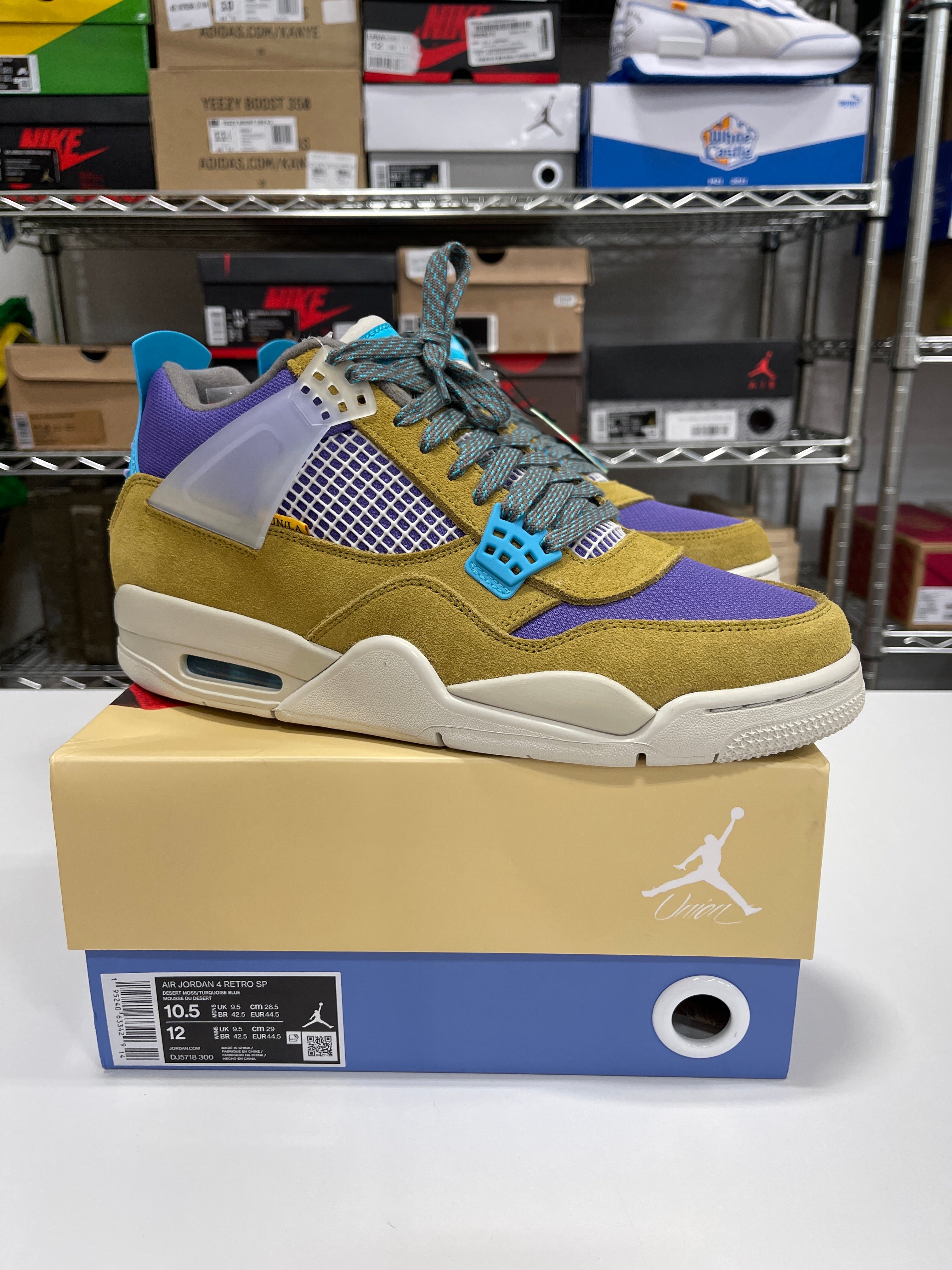 Nike x Union Jordan 4 Desert Moss Sz 10.5