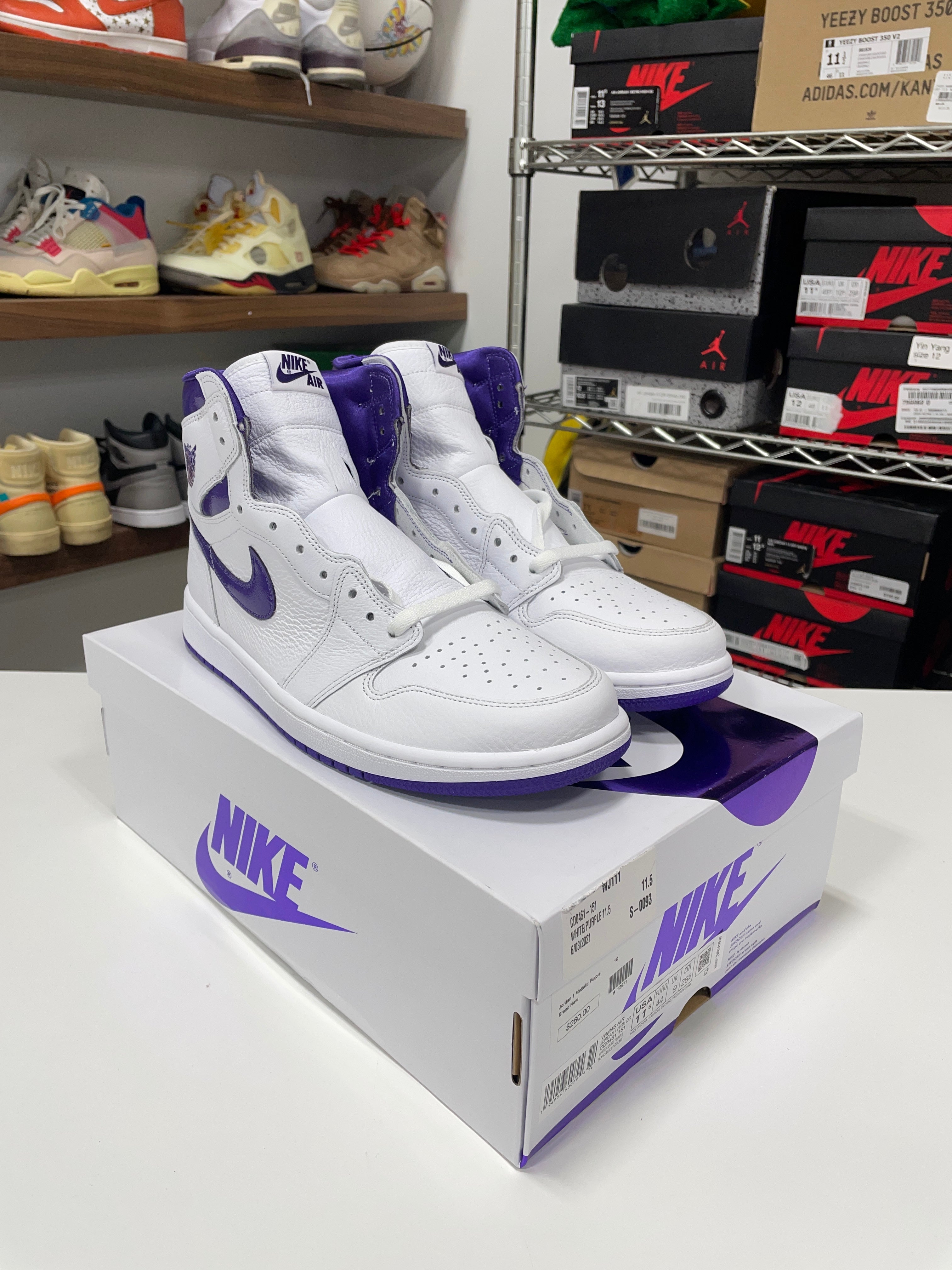 Jordan 1 Retro High Court Purple Sz Mens 10