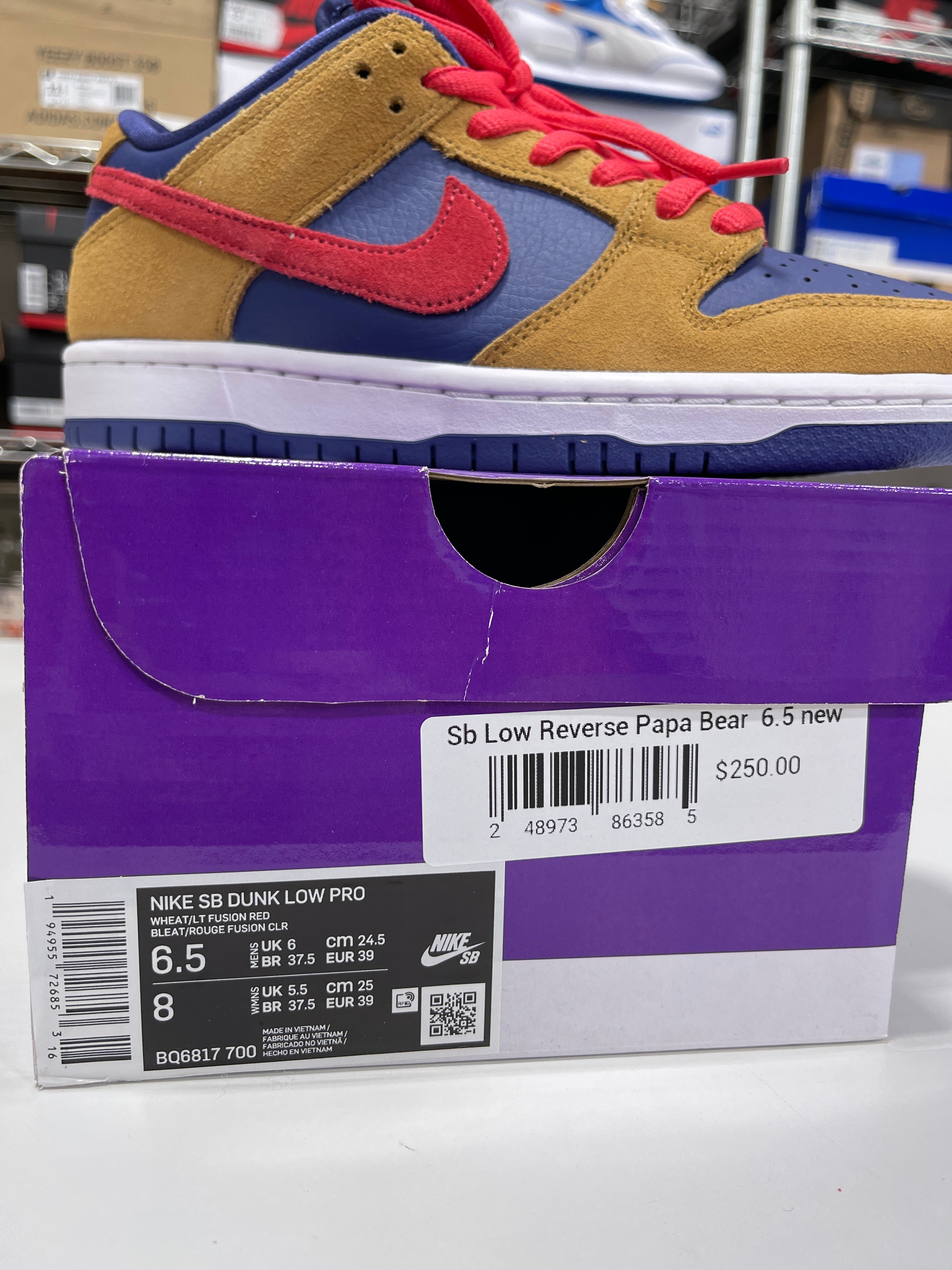 Nike Dunk Low SB Reverse Papa Bear Sz 6.5