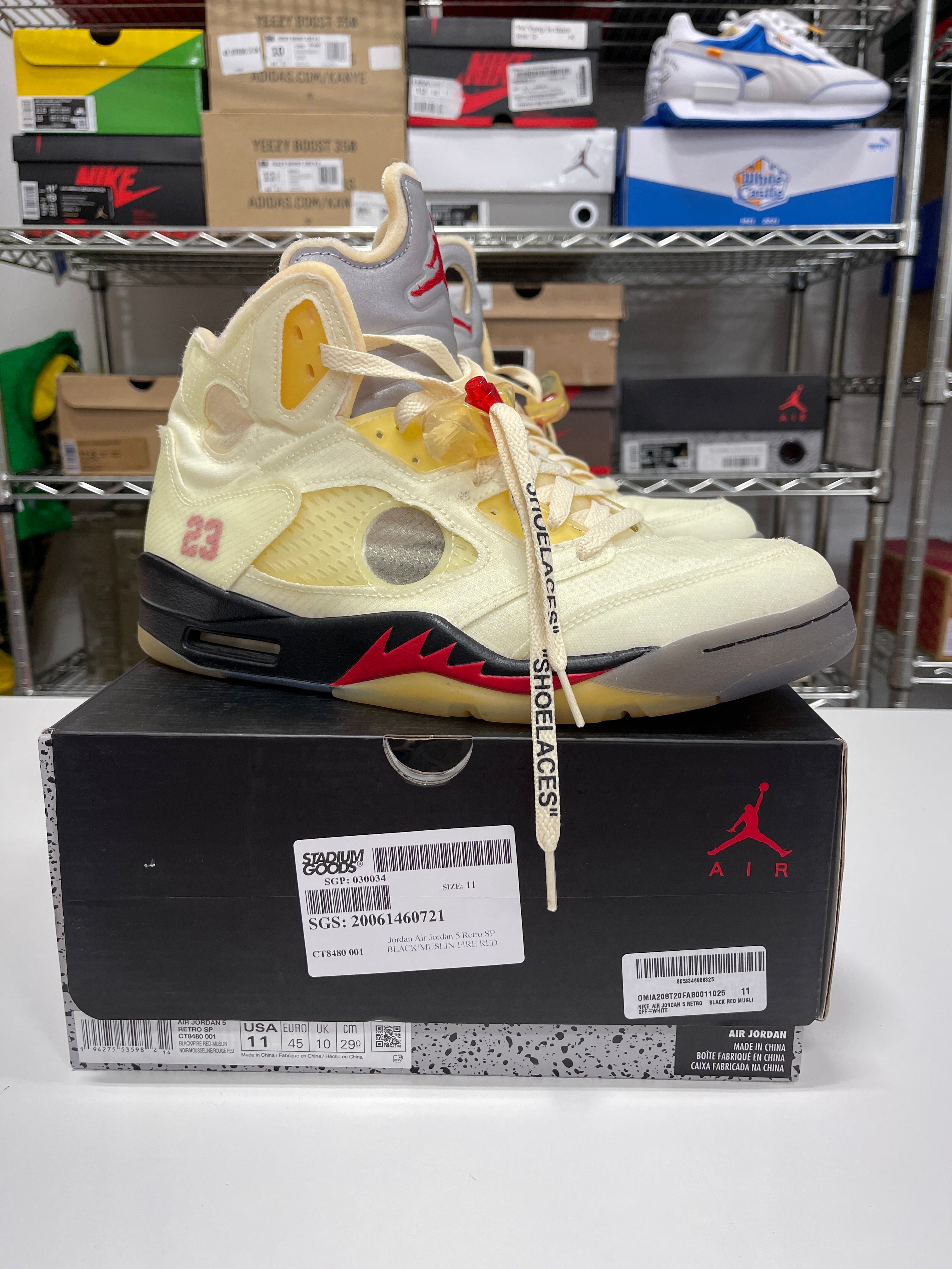 Nike x Off White Jordan 5 Sail Sz 10.5