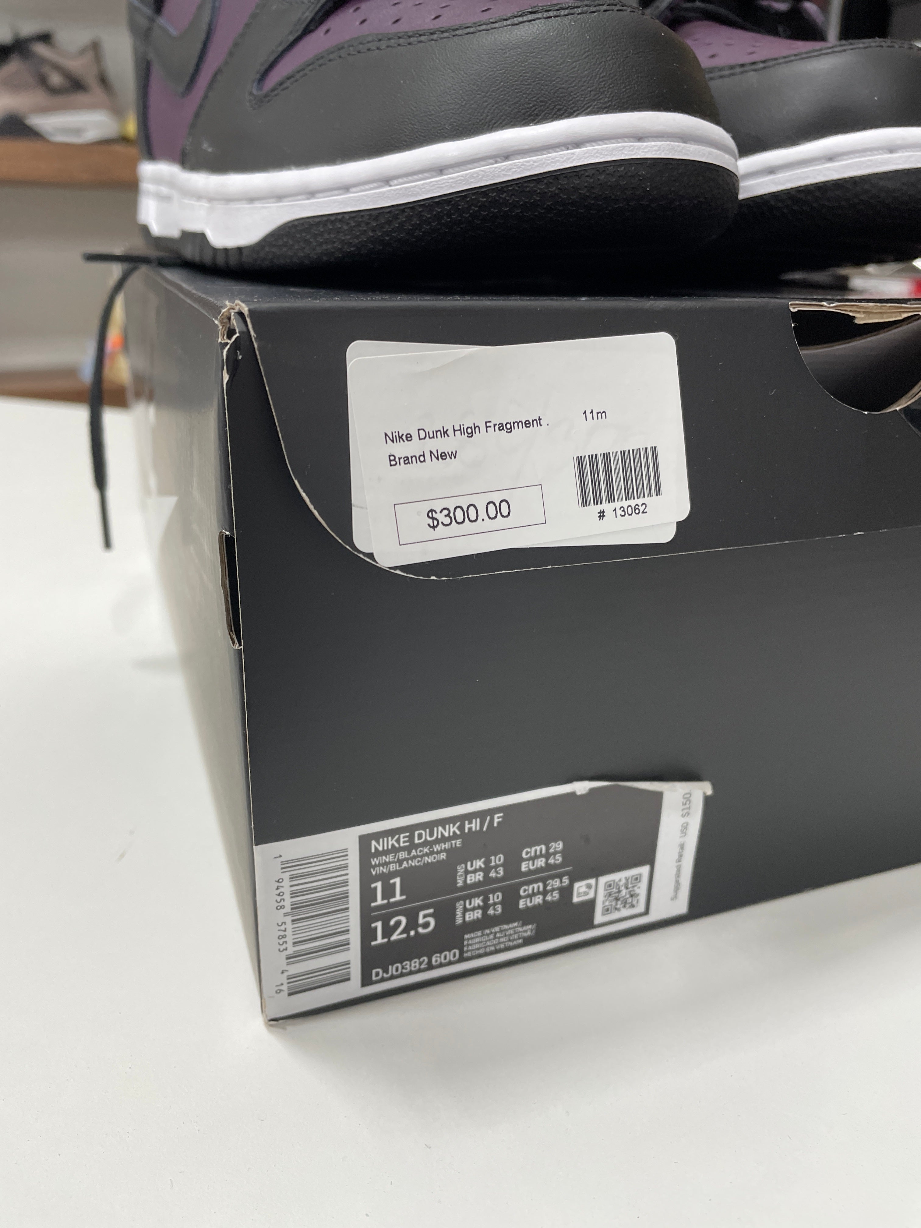 Nike Dunk High fragment Sz 11