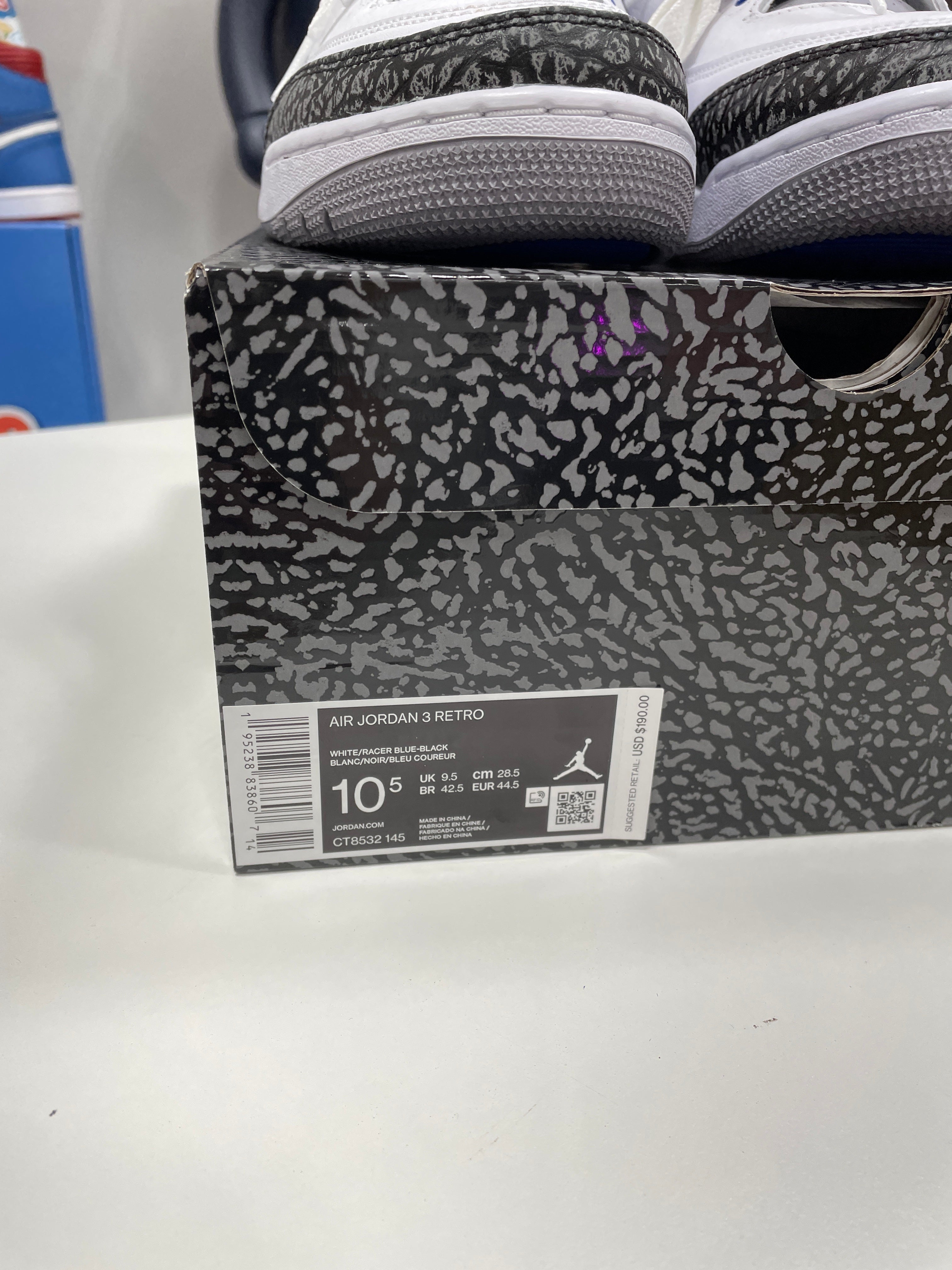 Jordan 3 Retro Racer Blue Sz 10.5