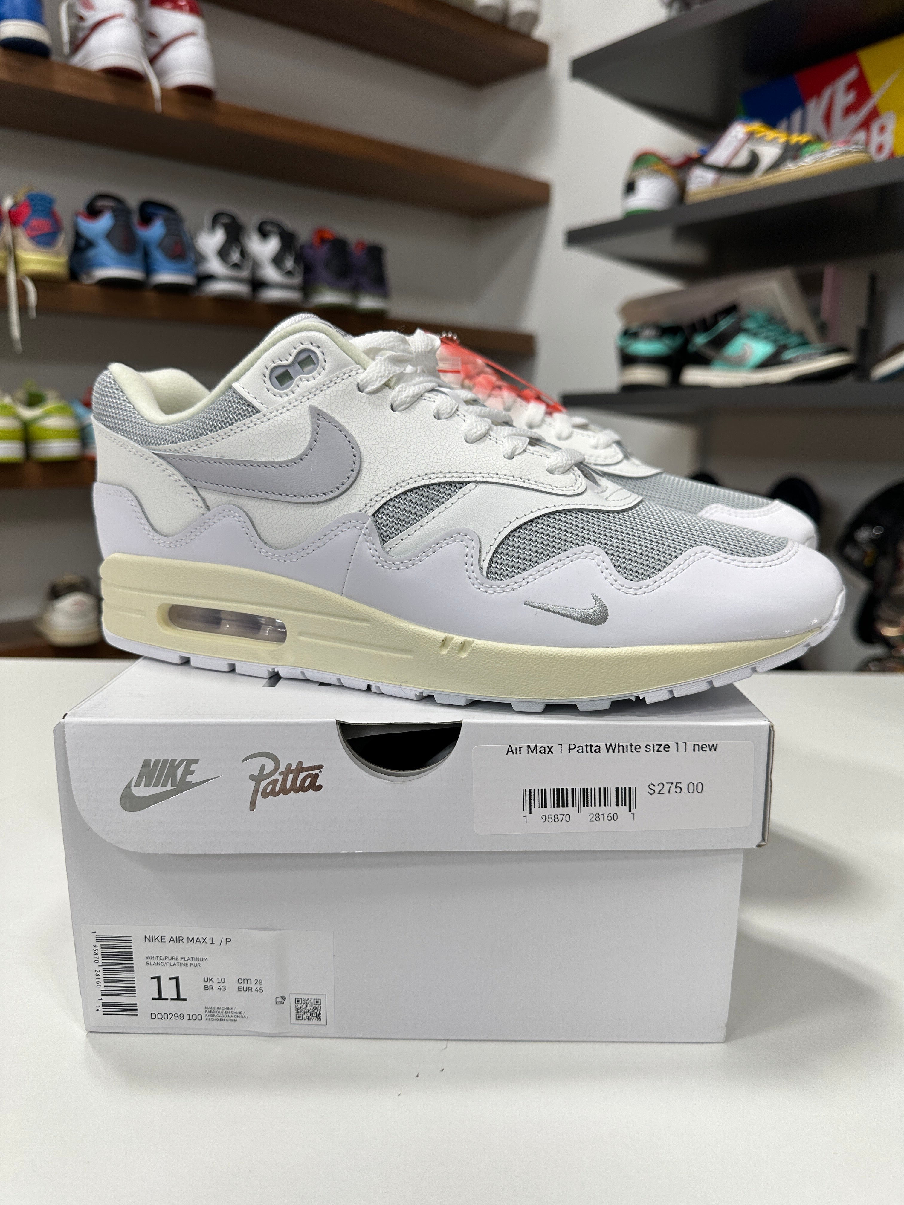 Patta Air Max One White Sz 11