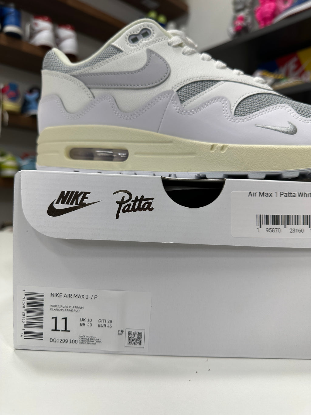 Patta Air Max One White Sz 11
