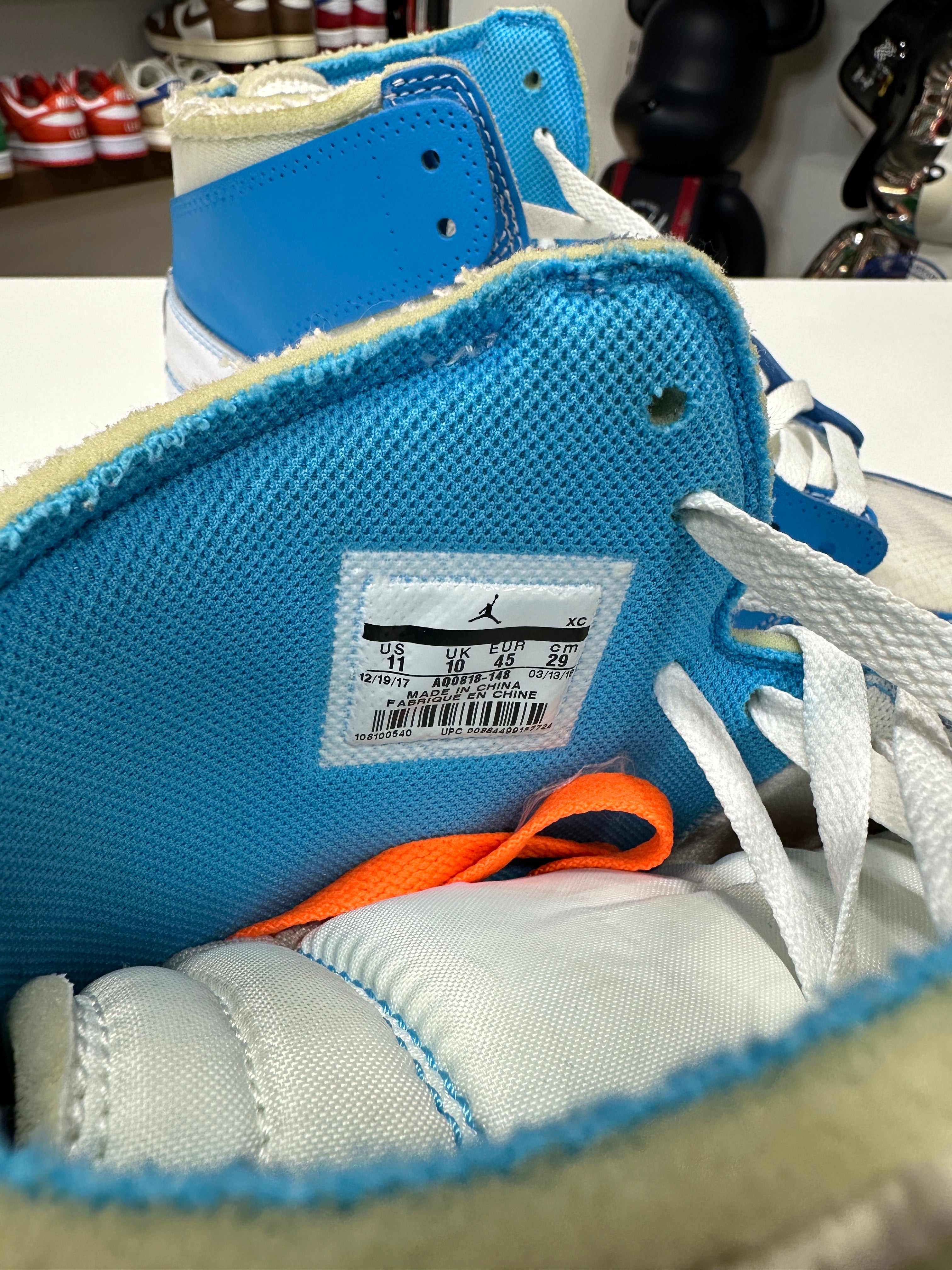 Jordan 1 High Off White UNC Sz 11 No Box
