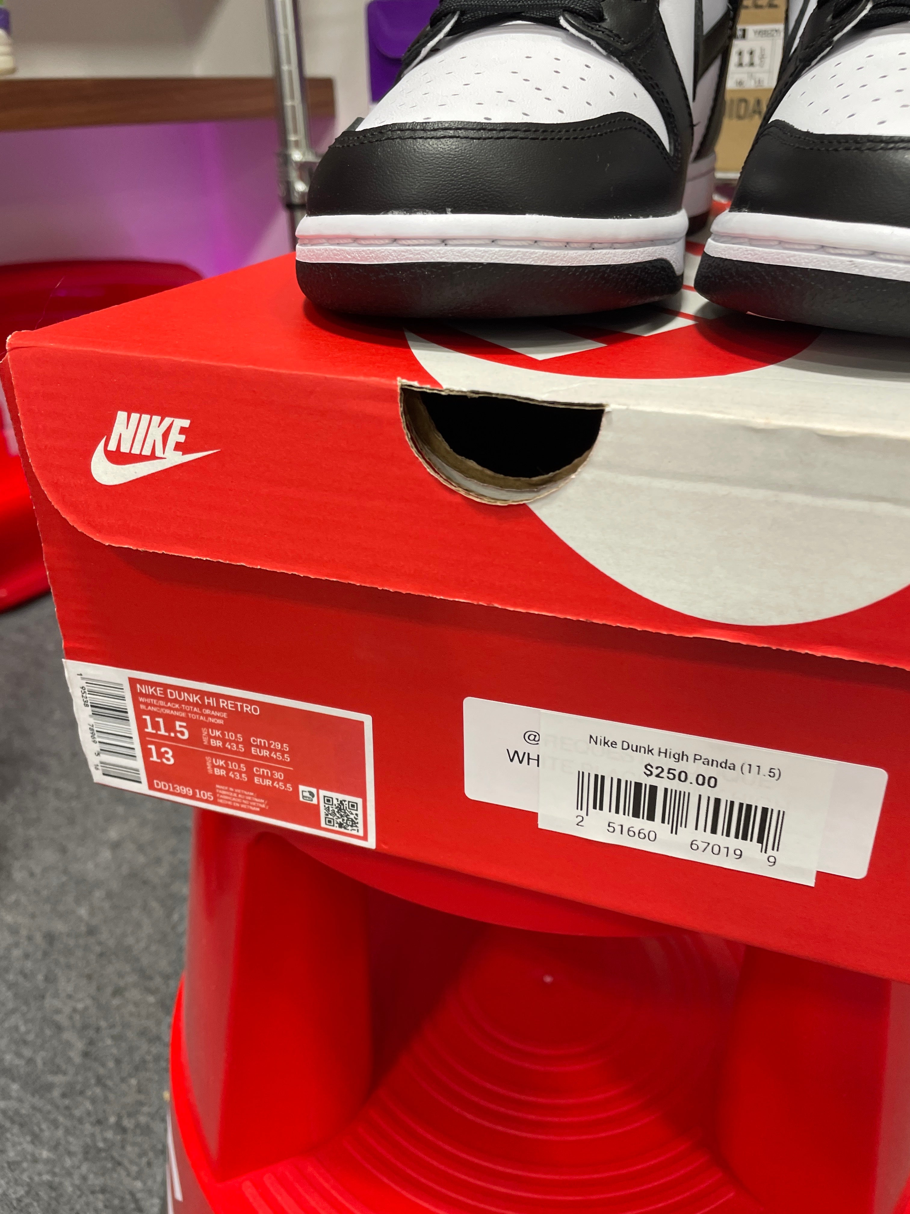 Nike Dunk High Black White (2021) Sz 11.5