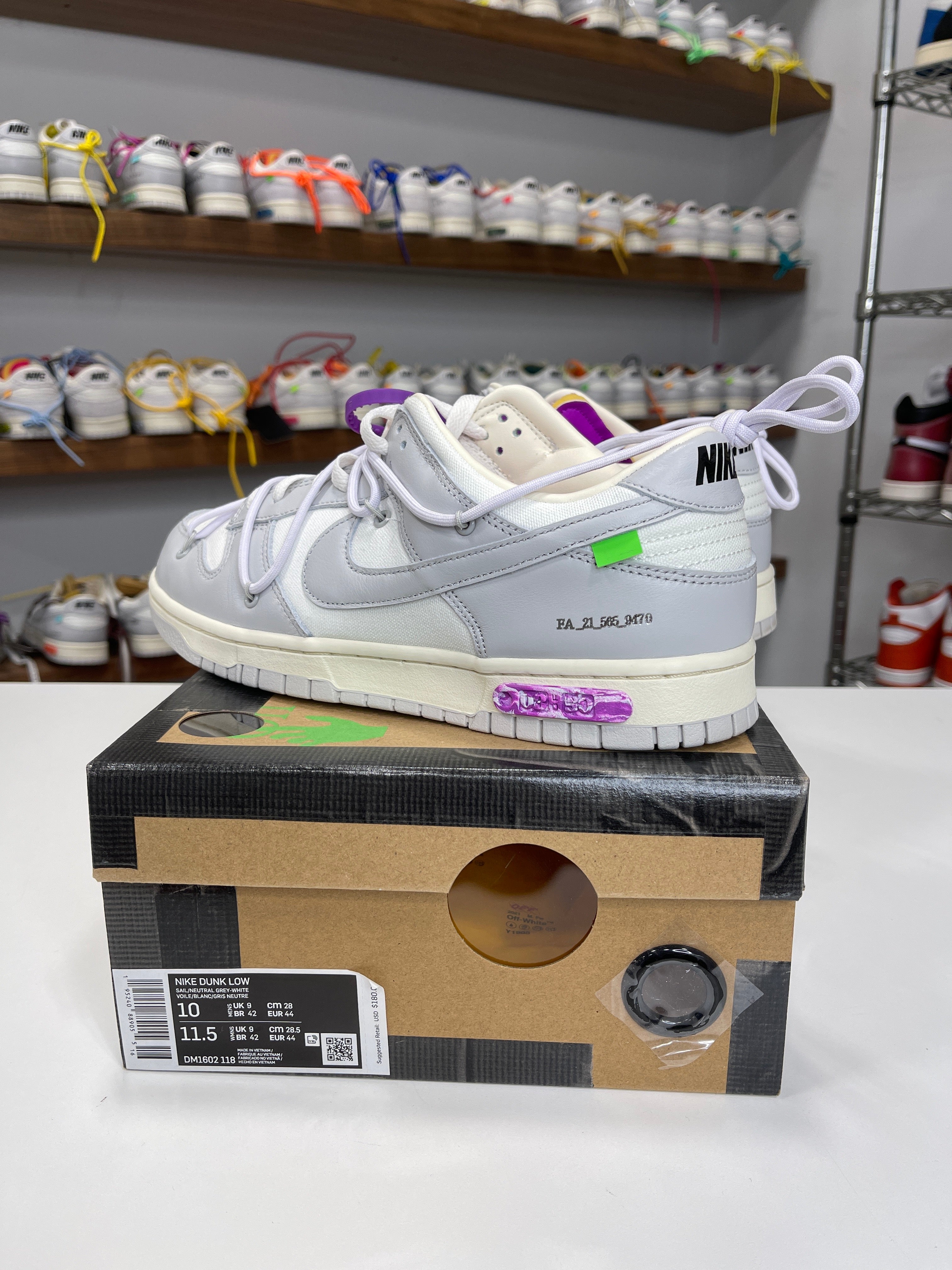 Nike Dunk Low Off-White Lot 3/50 - Sz 10