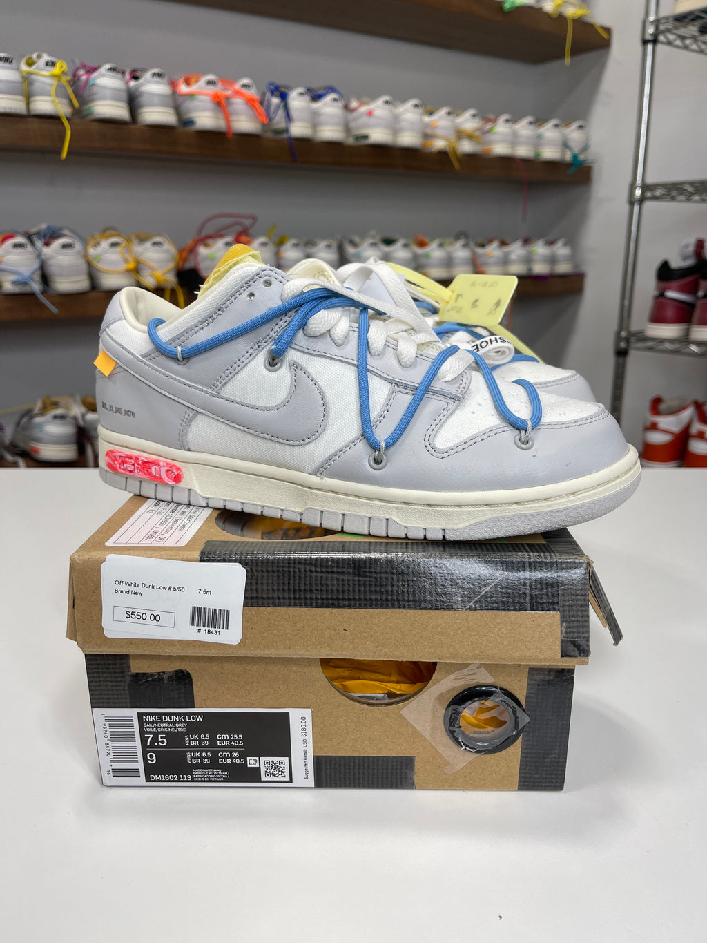 Nike Dunk Low Off-White Lot 5/50 - Sz 7.5