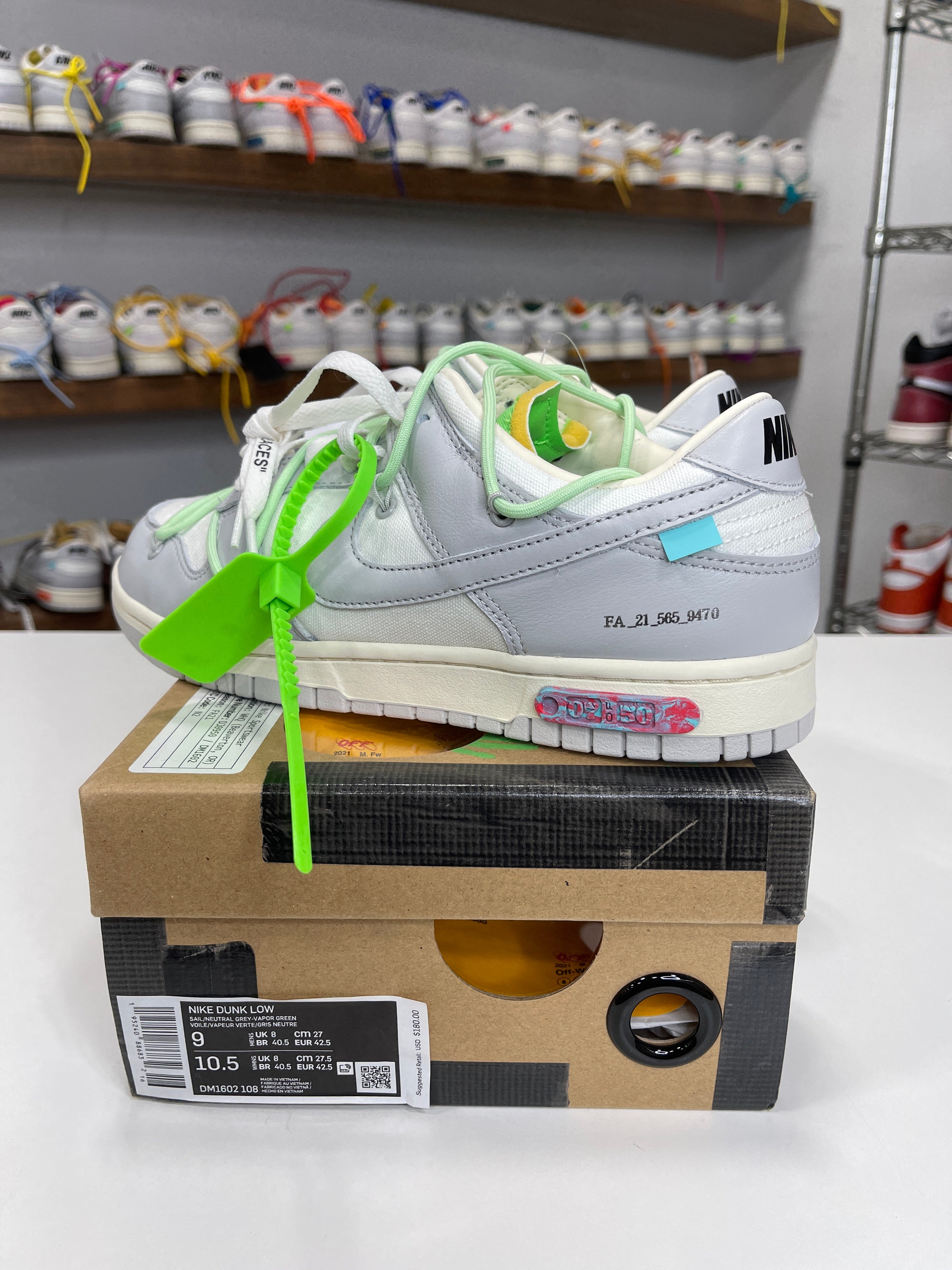 Nike Dunk Low Off-White Lot 7/50 - Sz 9