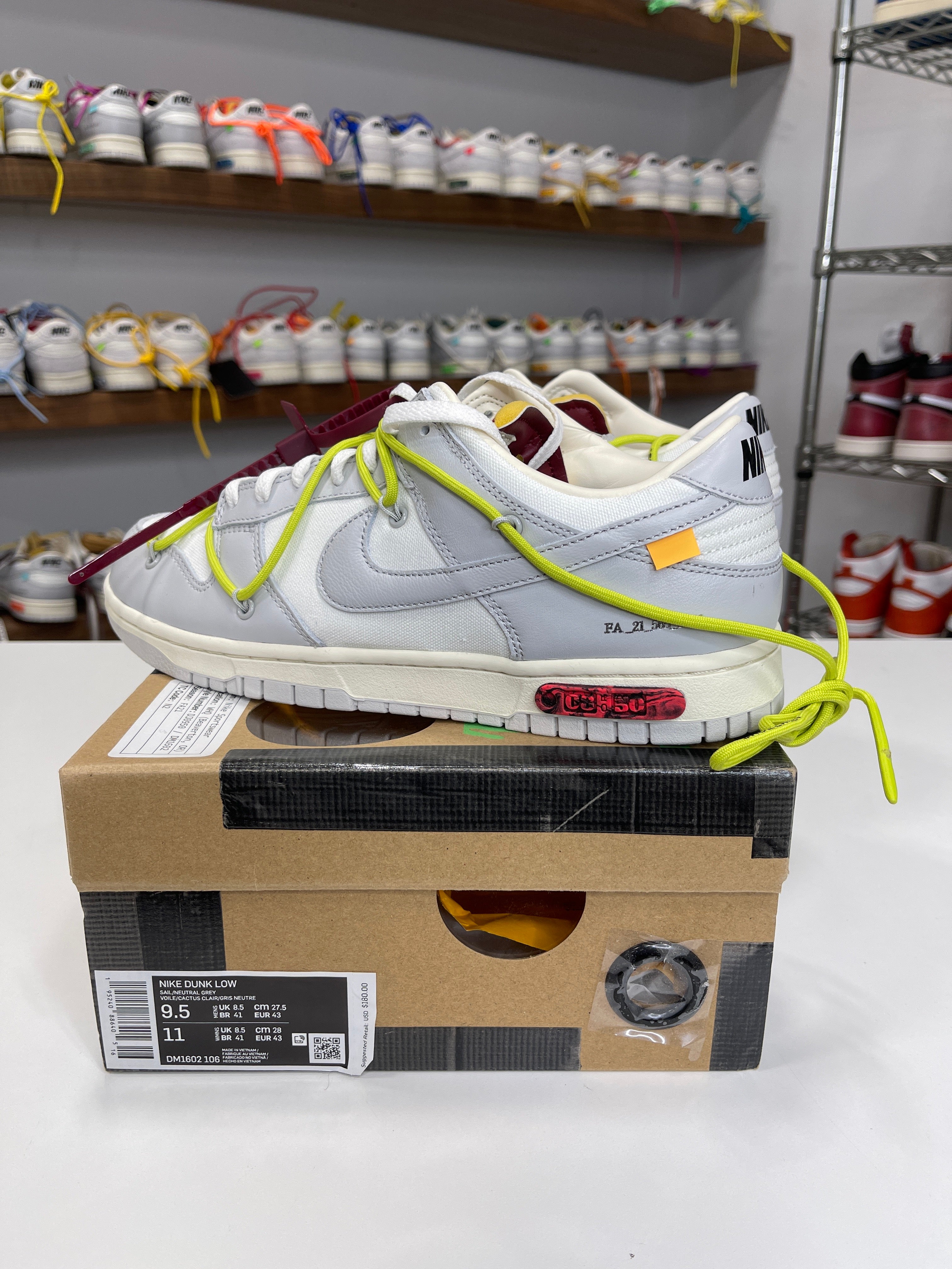 Nike Dunk Low Off-White Lot 8/50 - Sz 9.5