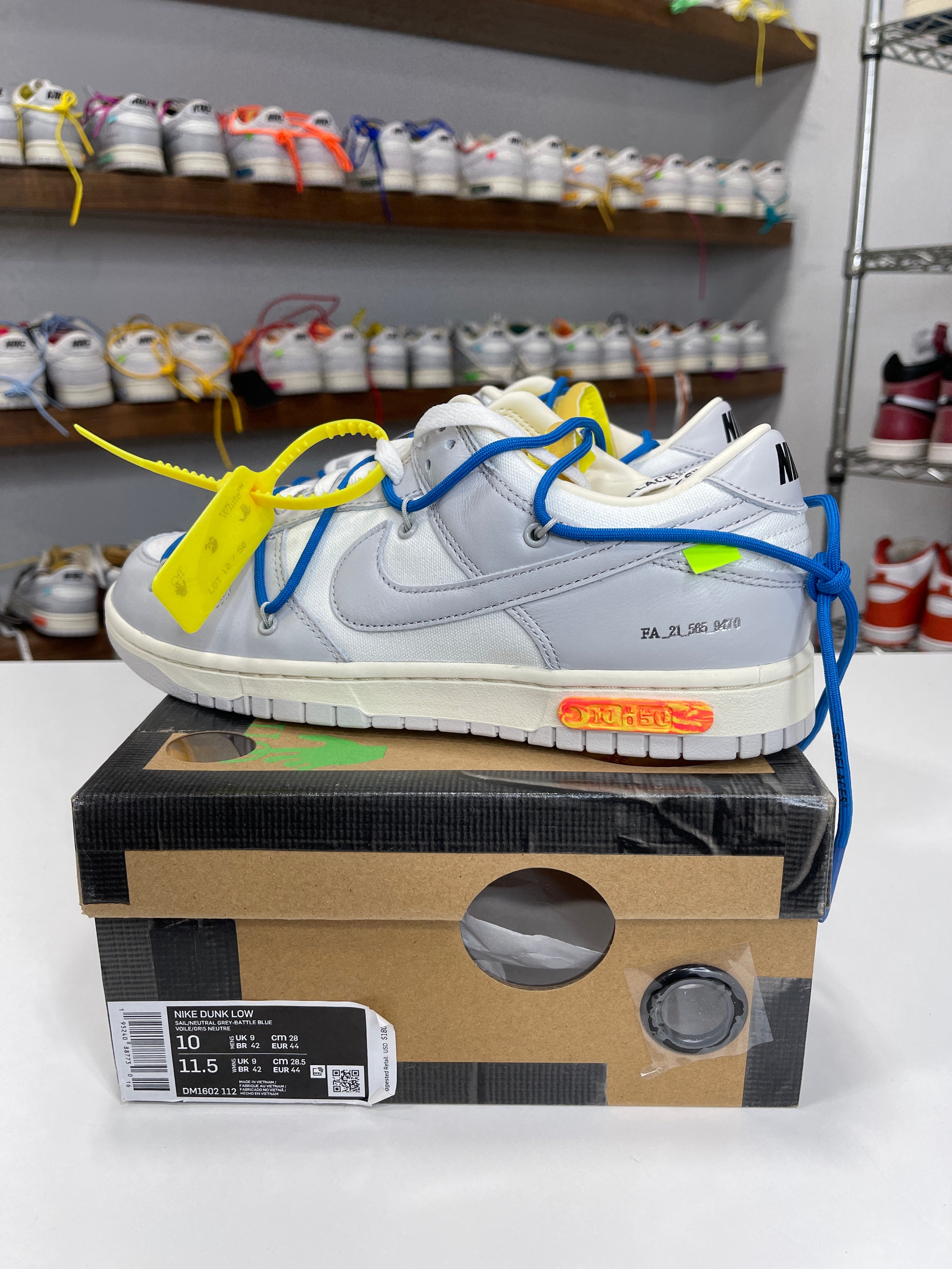 Nike Dunk Low Off-White Lot 10/50 - Sz 10