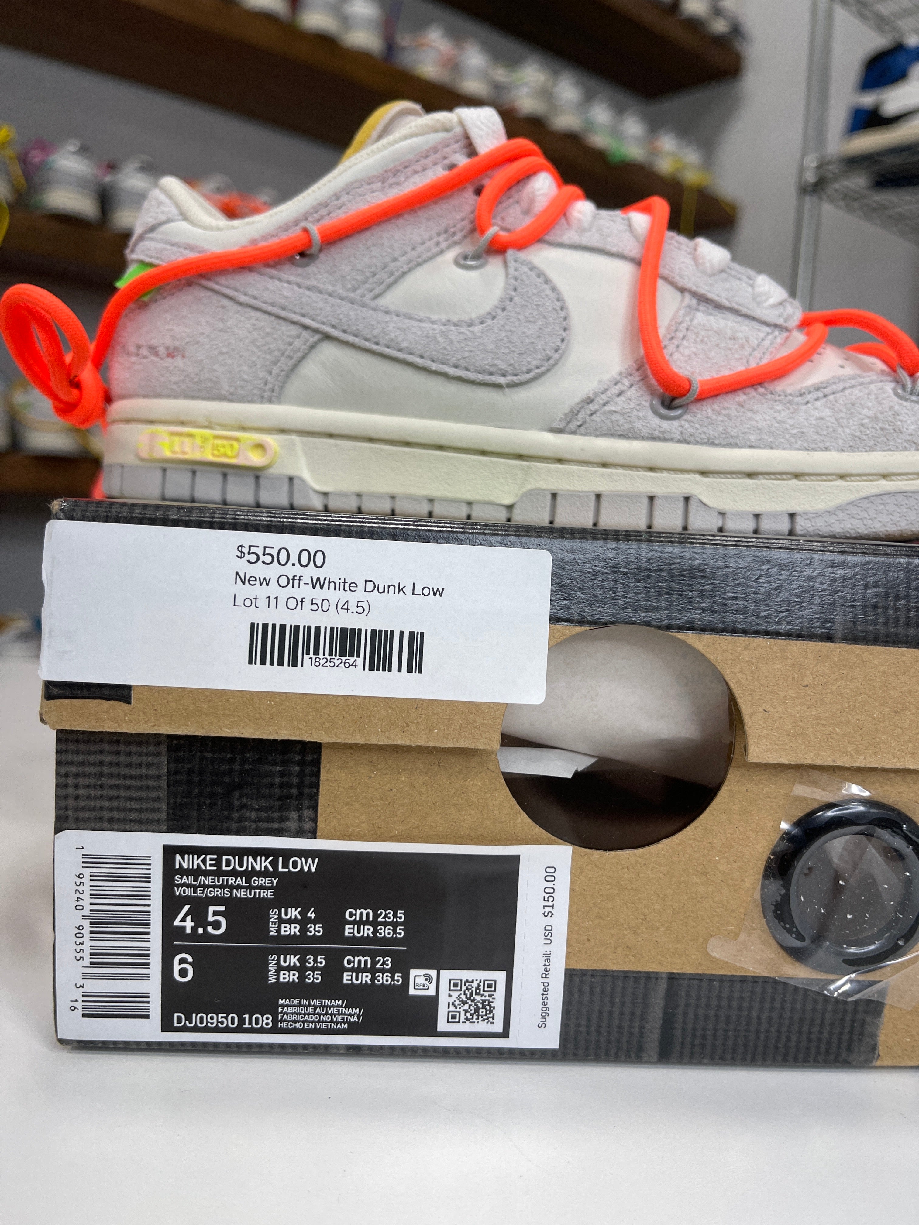 Nike Dunk Low Off-White Lot 11/50 - Sz4.5