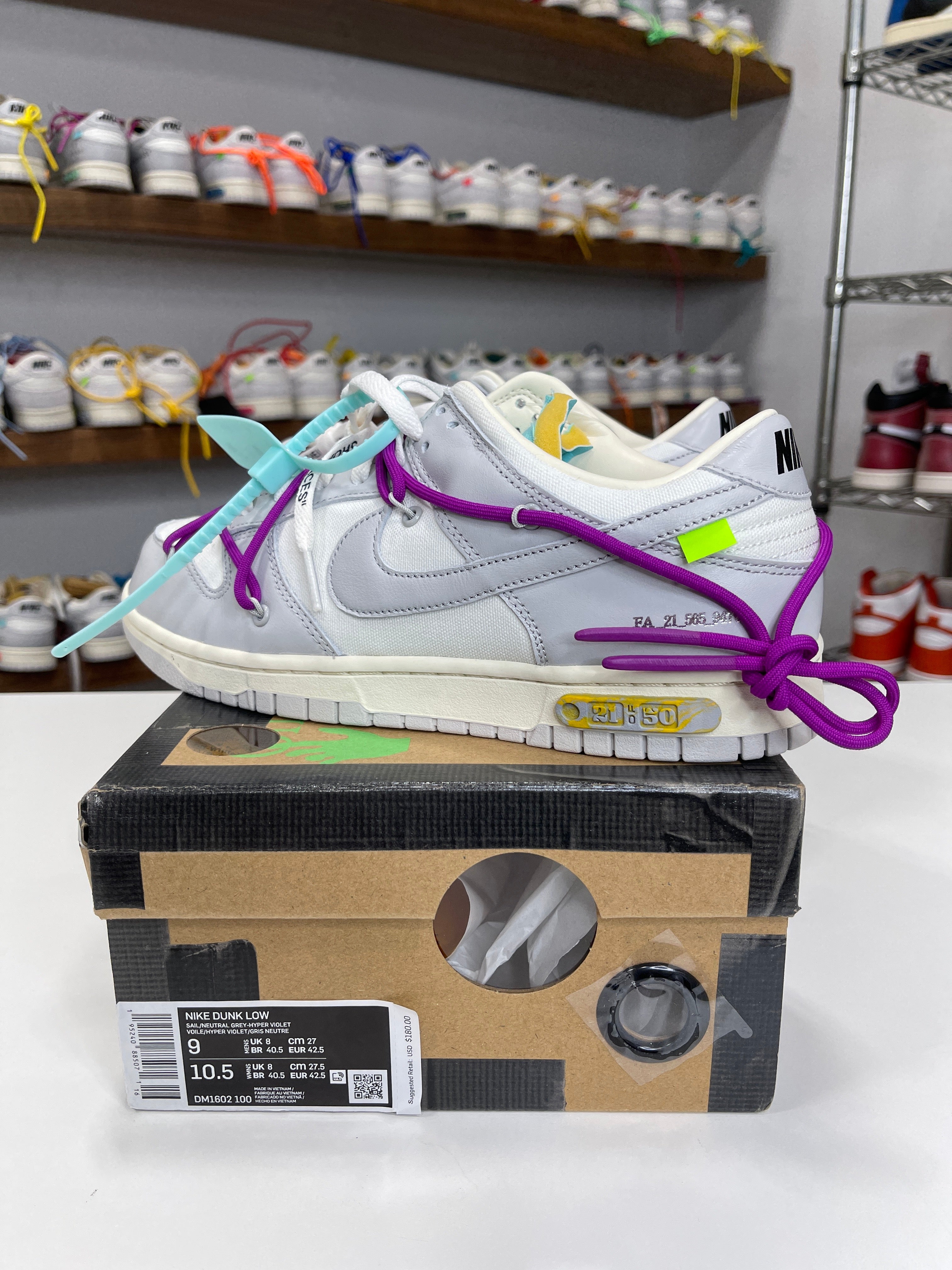 Nike Dunk Low Off-White Lot 21/50 - Sz 9