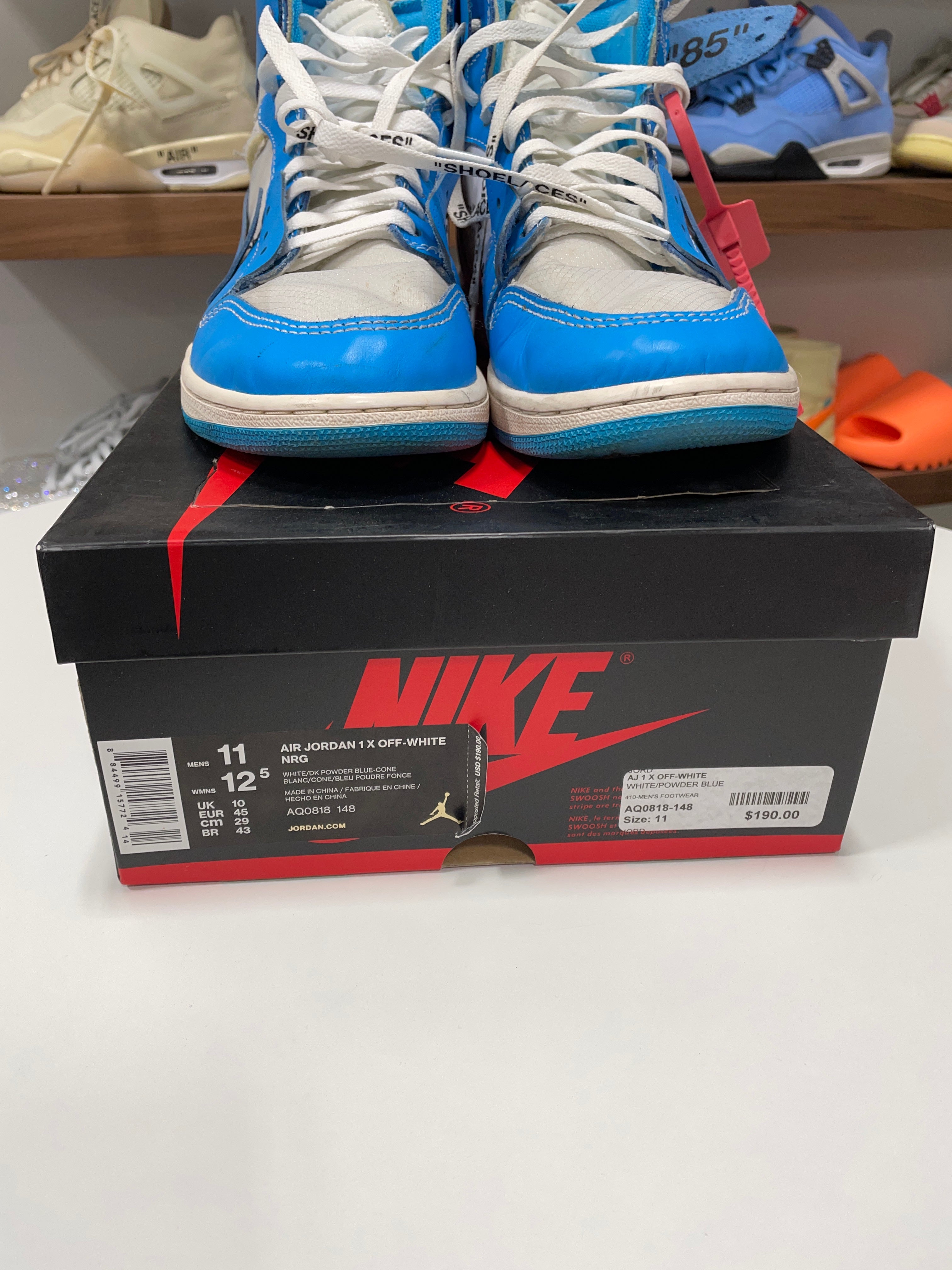 Jordan 1 Off White UNC Size 11
