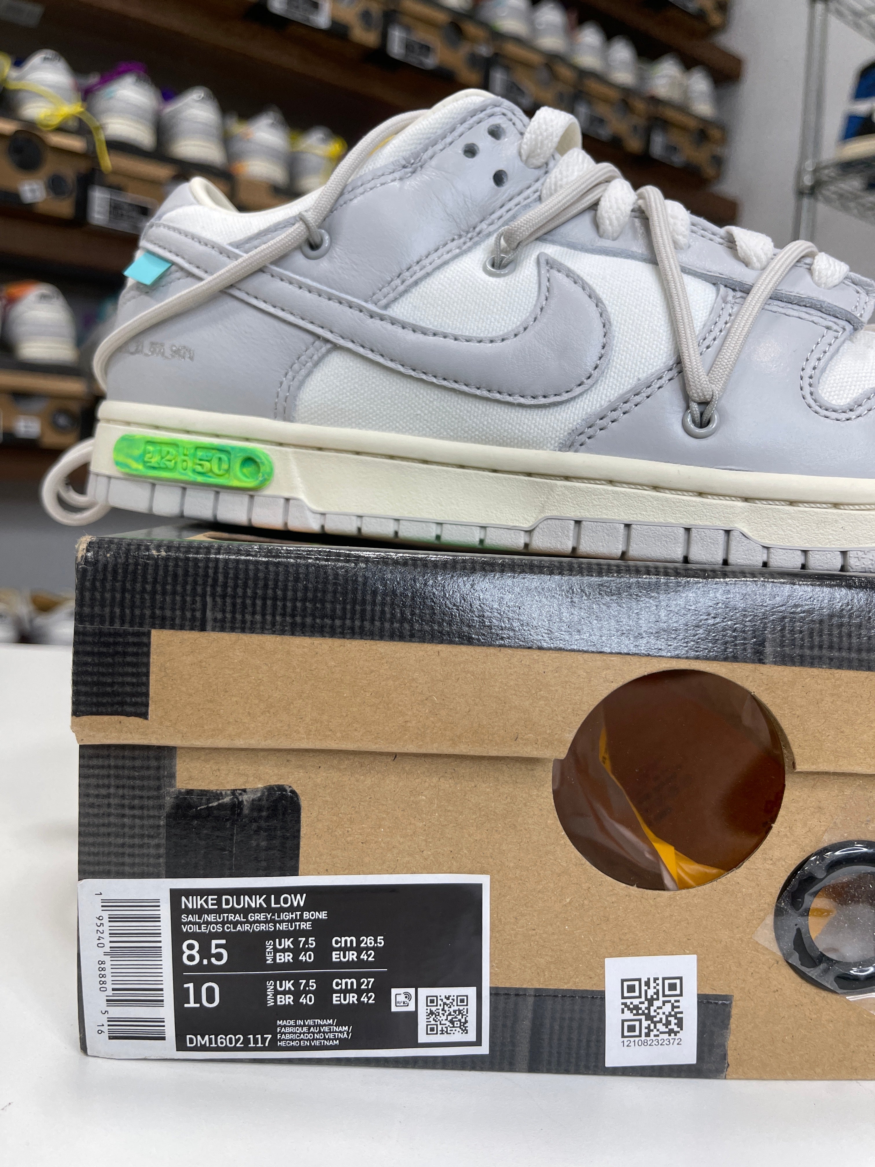 Nike Dunk Low Off-White Lot 42/50 - Sz 8.5