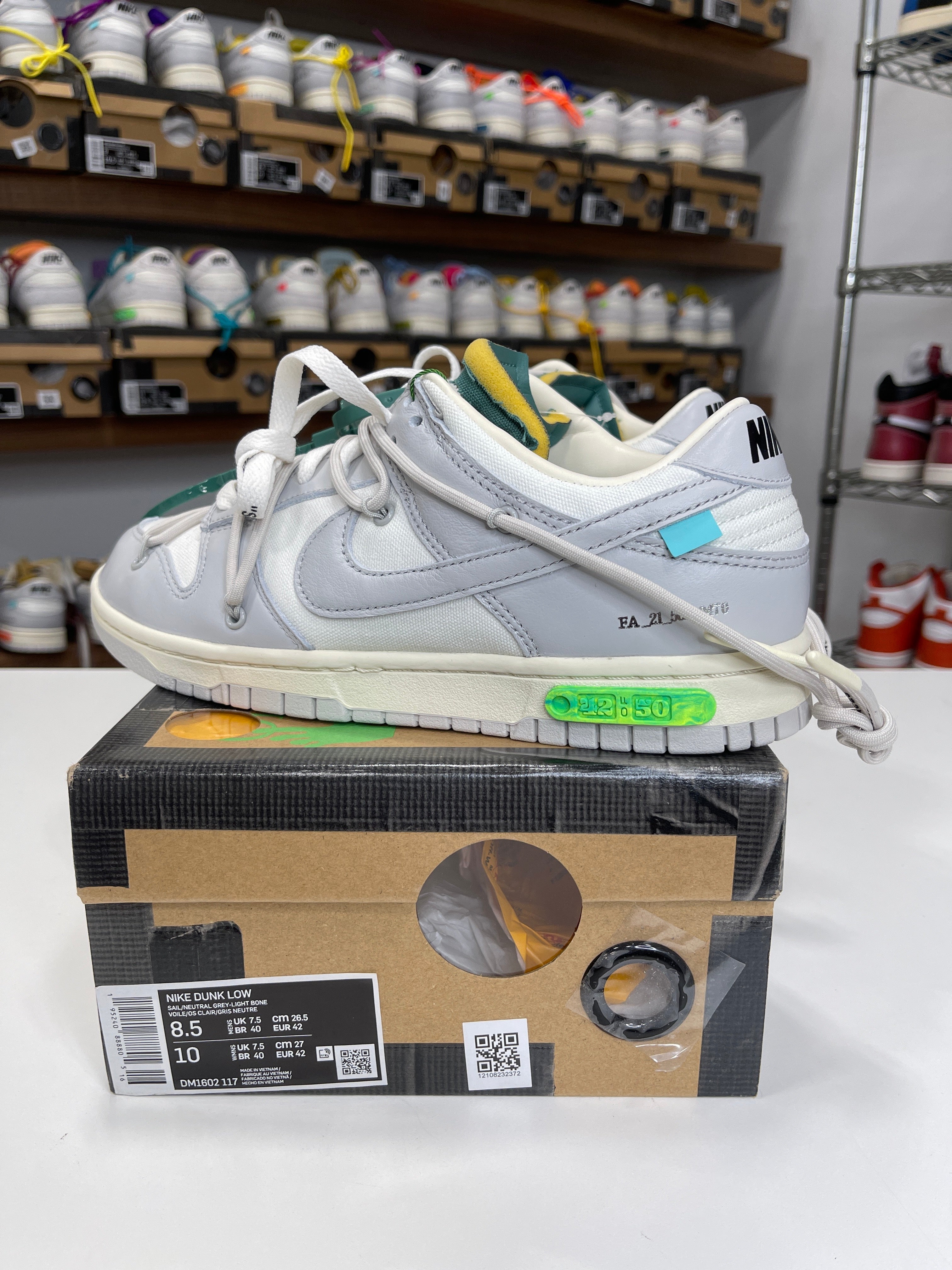 Nike Dunk Low Off-White Lot 42/50 - Sz 8.5