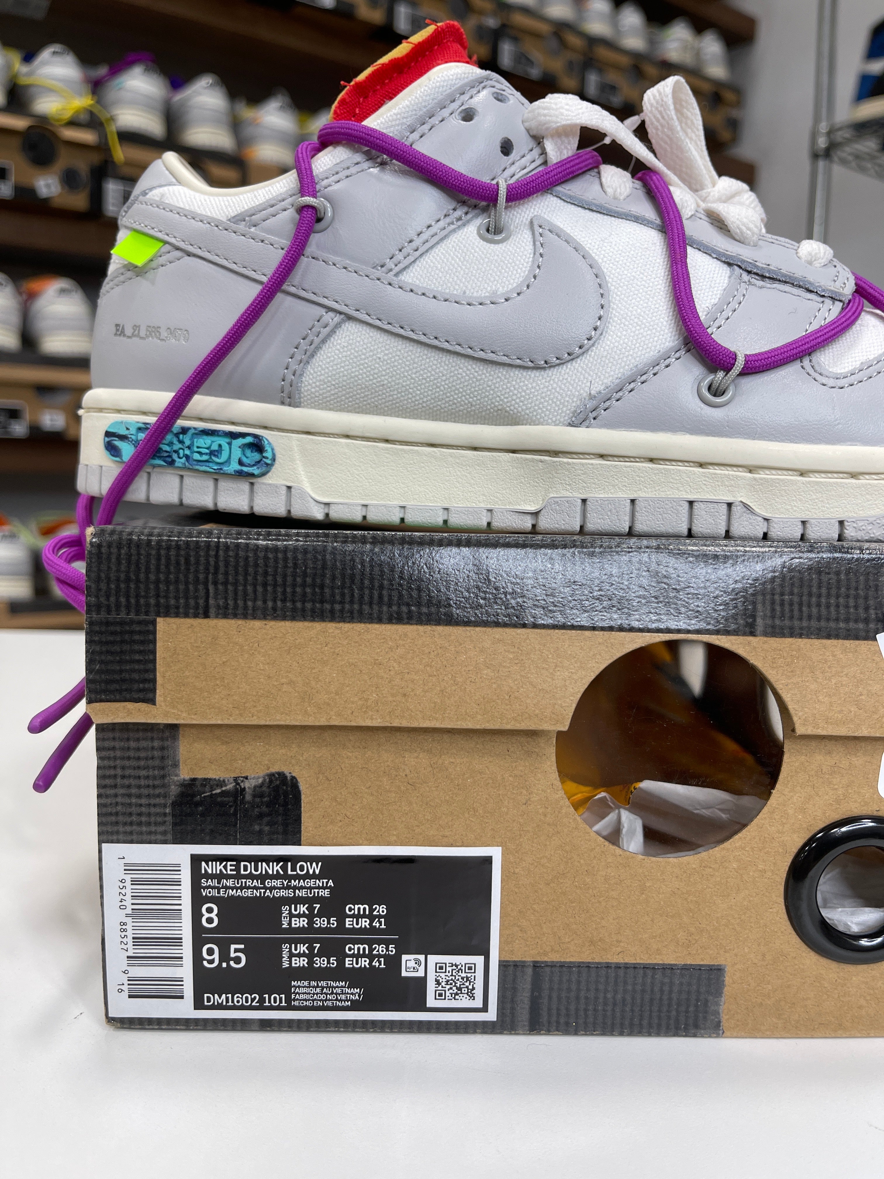 Nike Dunk Low Off-White Lot 45/50 - Sz 8