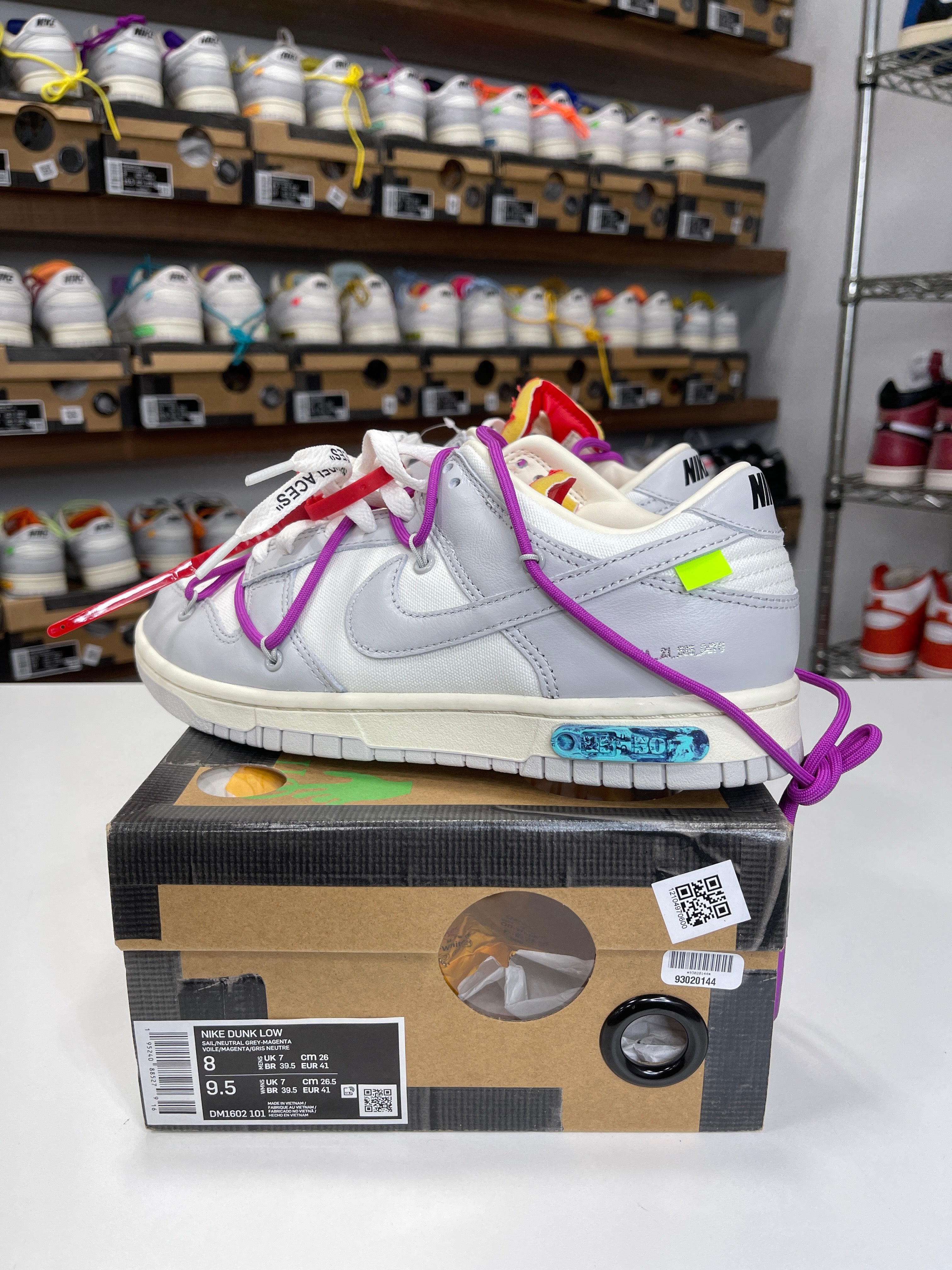Nike Dunk Low Off-White Lot 45/50 - Sz 8