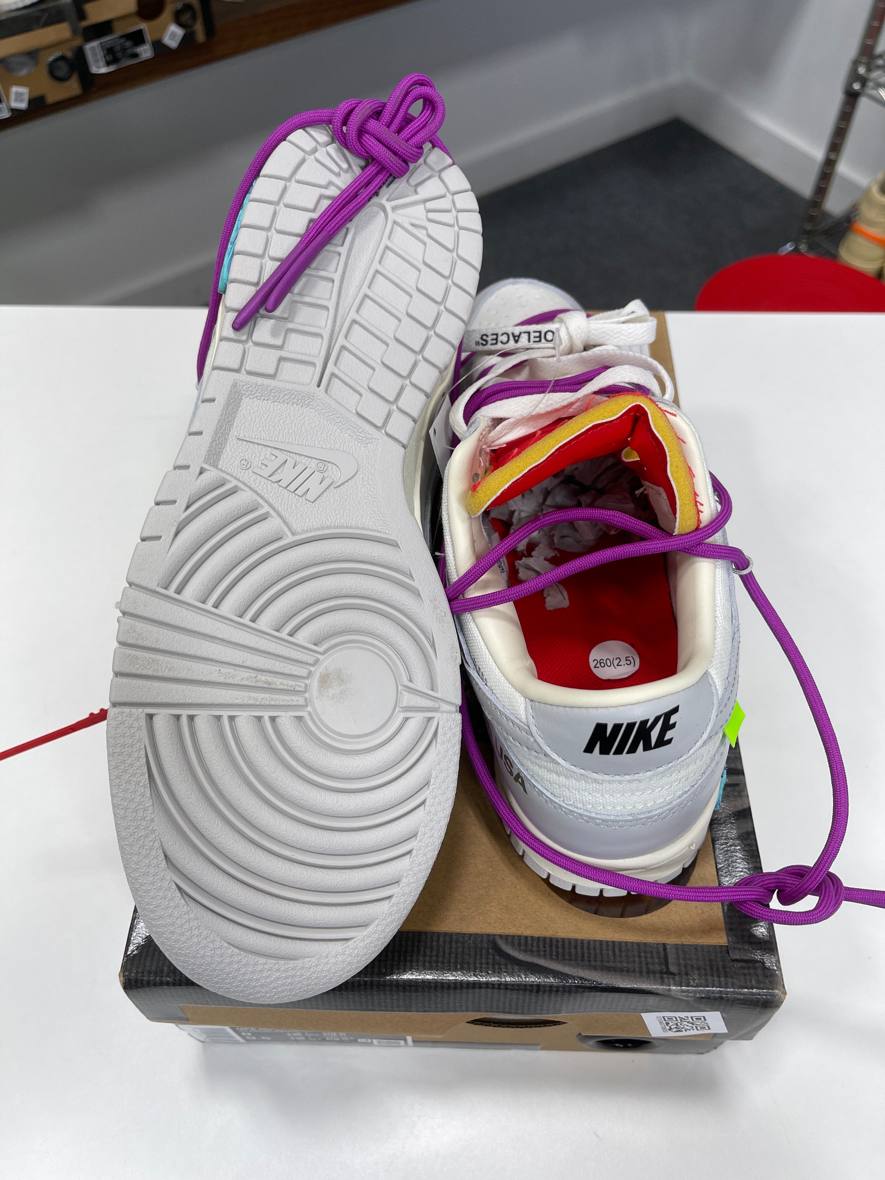 Nike Dunk Low Off-White Lot 45/50 - Sz 8
