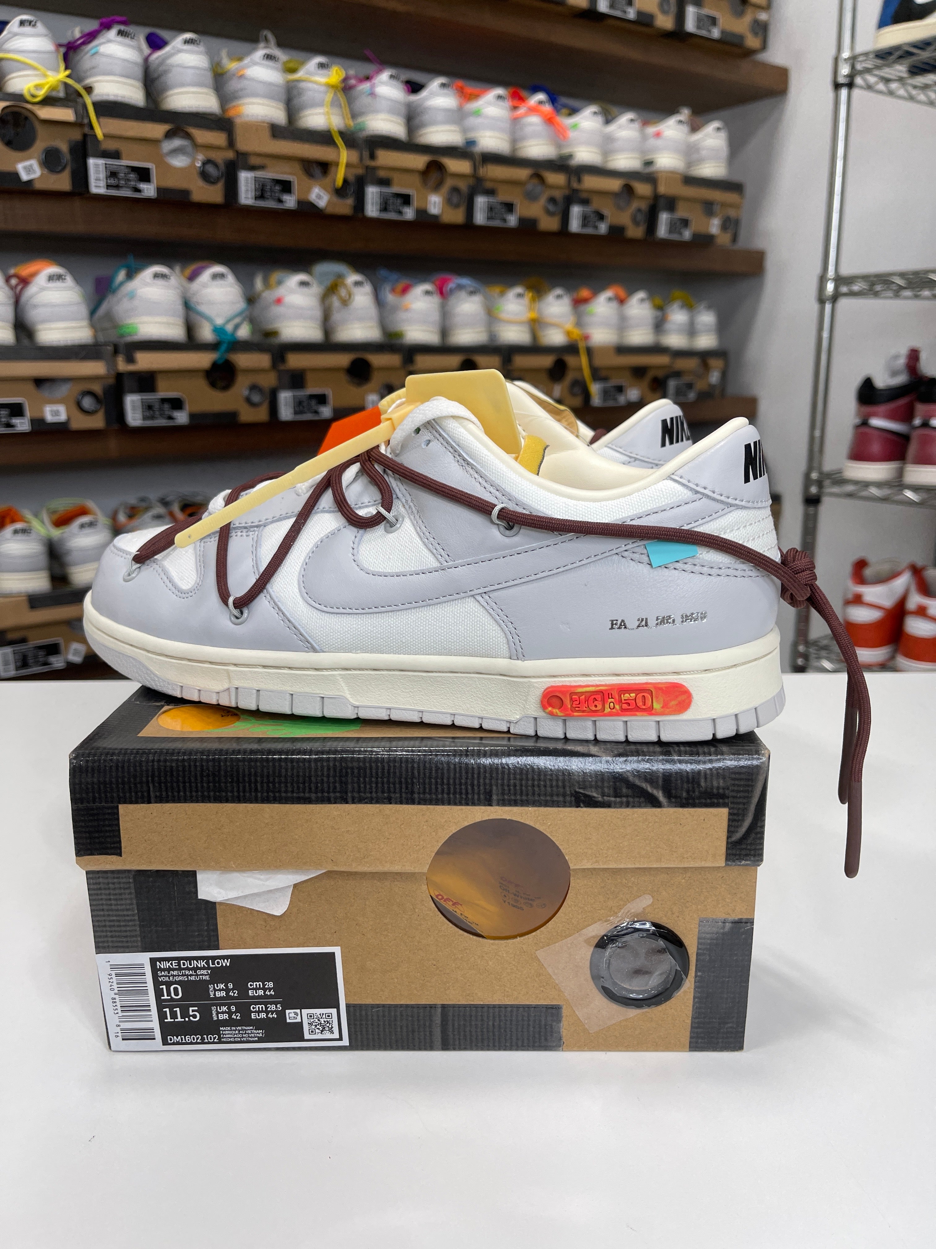 Nike Dunk Low Off-White Lot 46/50 - Sz 10