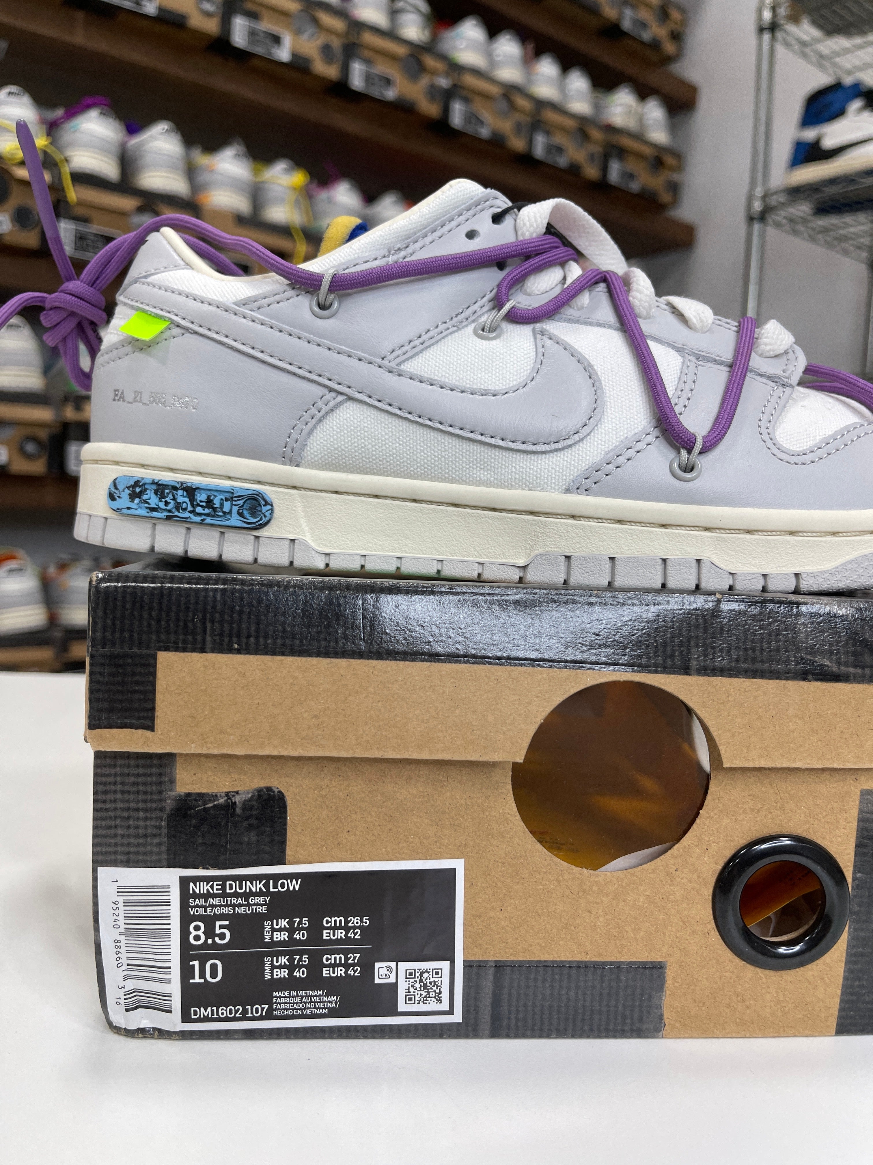 Nike Dunk Low Off-White Lot 48/50 - Sz 8.5